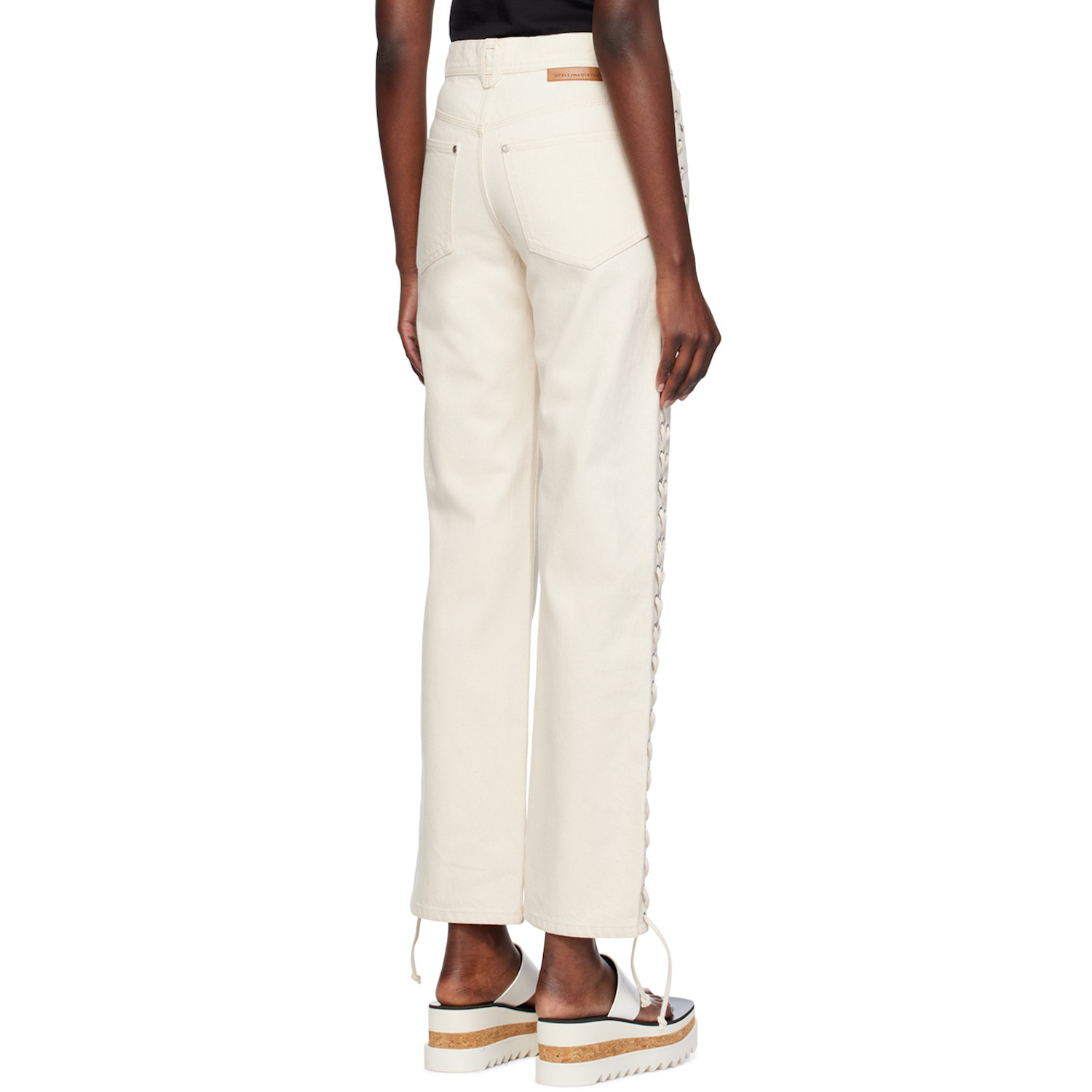  Stella Mccartney Off-white Lace-up Jeans 