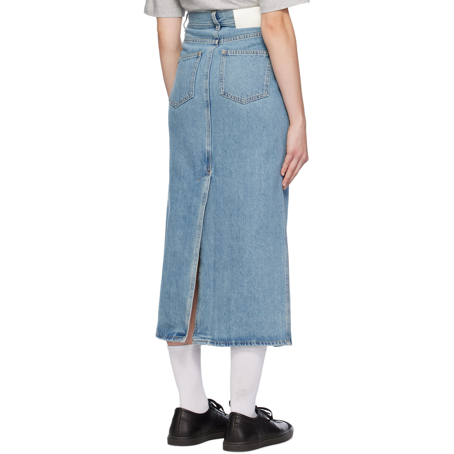  Loulou De Saison Blue Rona Denim Maxi Skirt 