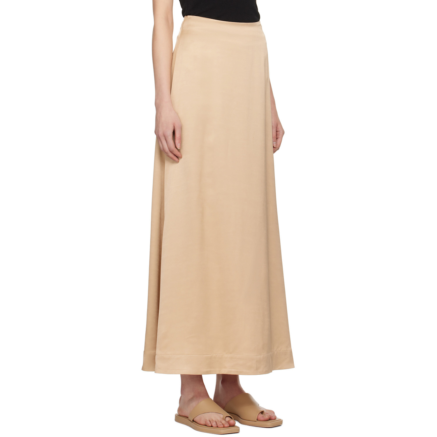 Esse Studios Beige Gilded Maxi Skirt 