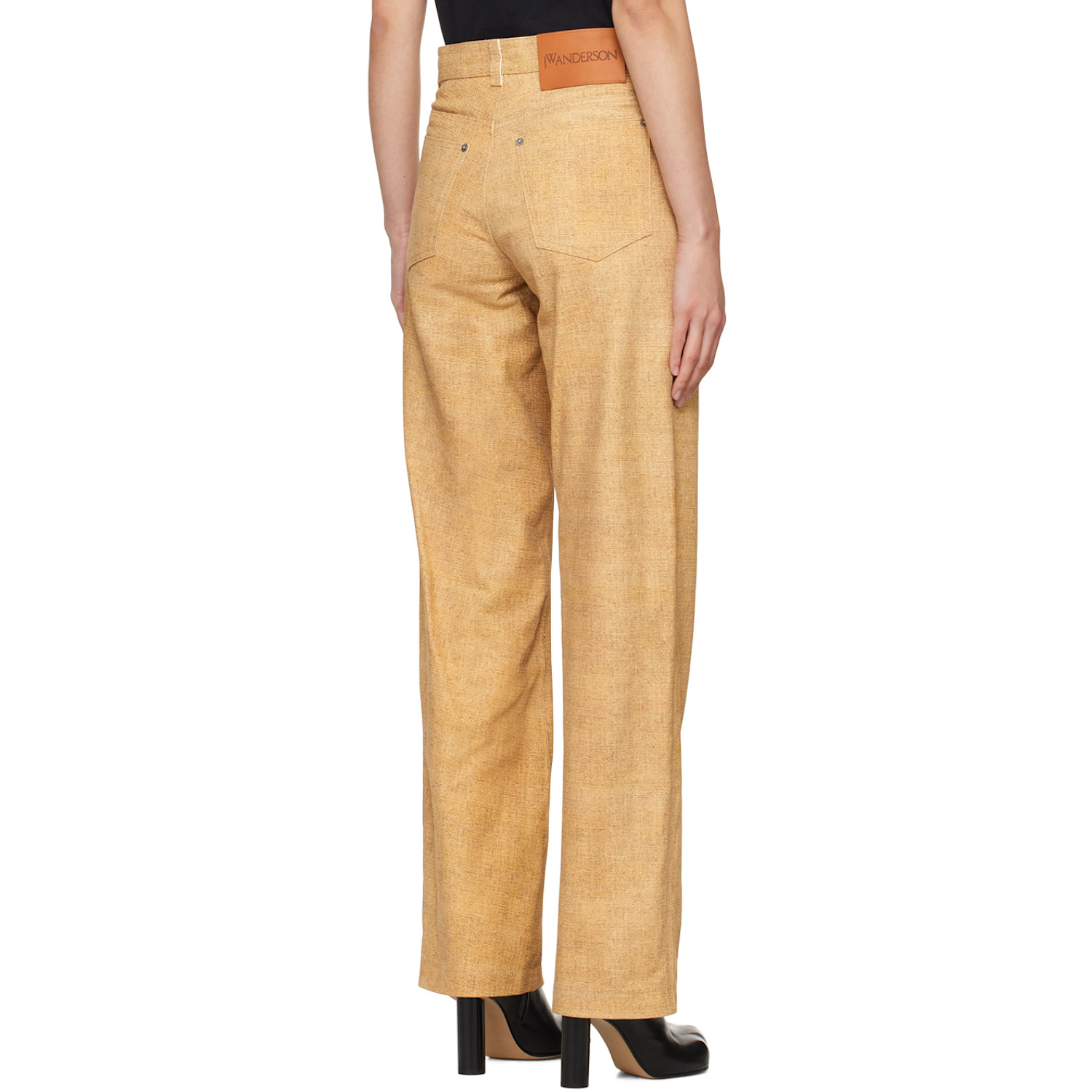  Jw Anderson Beige Straight-fit Leather Pants 