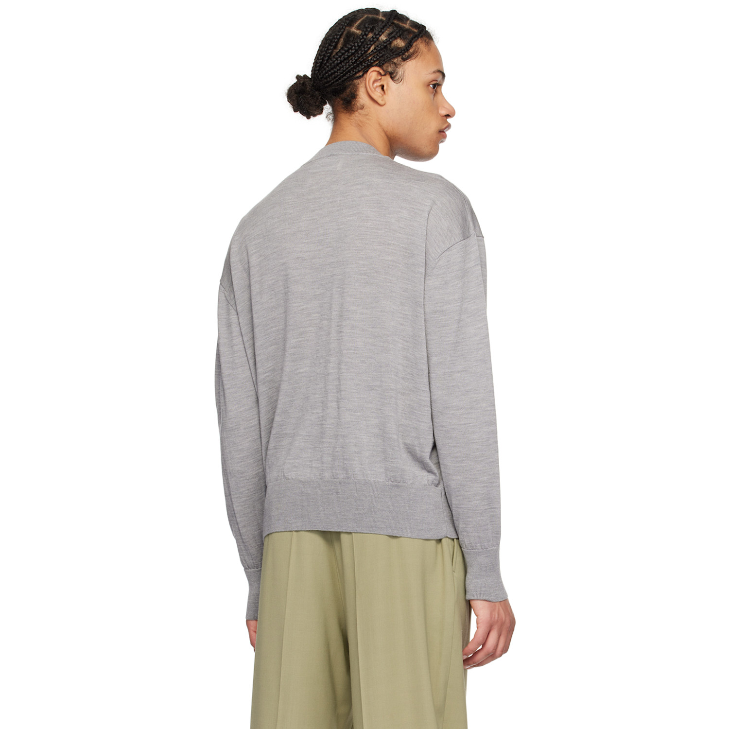  Ami Paris Gray Ami De Cœur Sweater 
