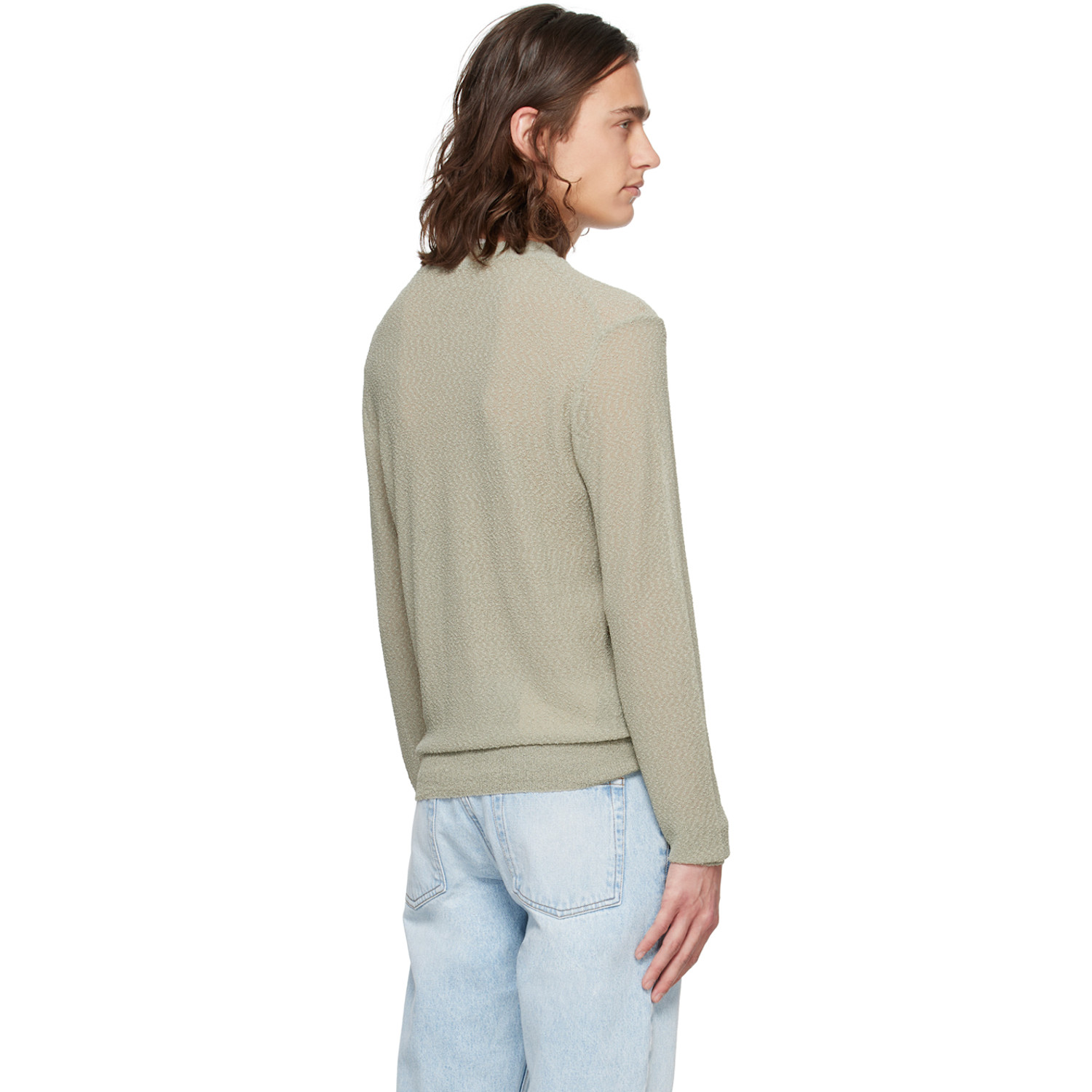  Ami Paris Khaki Semi-sheer Sweater 