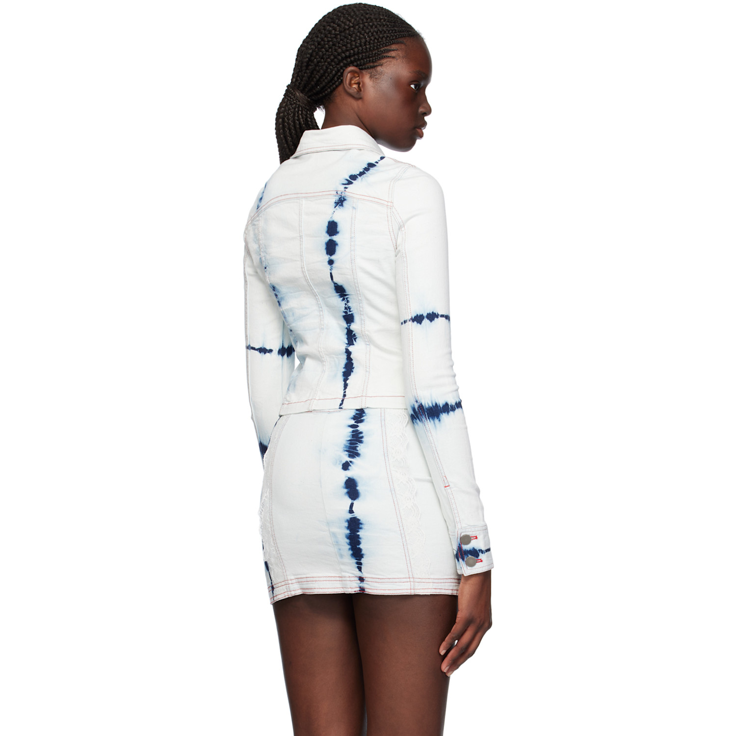  Sinead Gorey Blue Lace Denim Jacket 