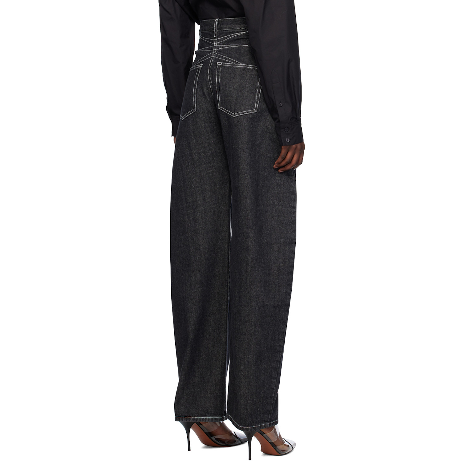  Alaïa Black Round Jeans 