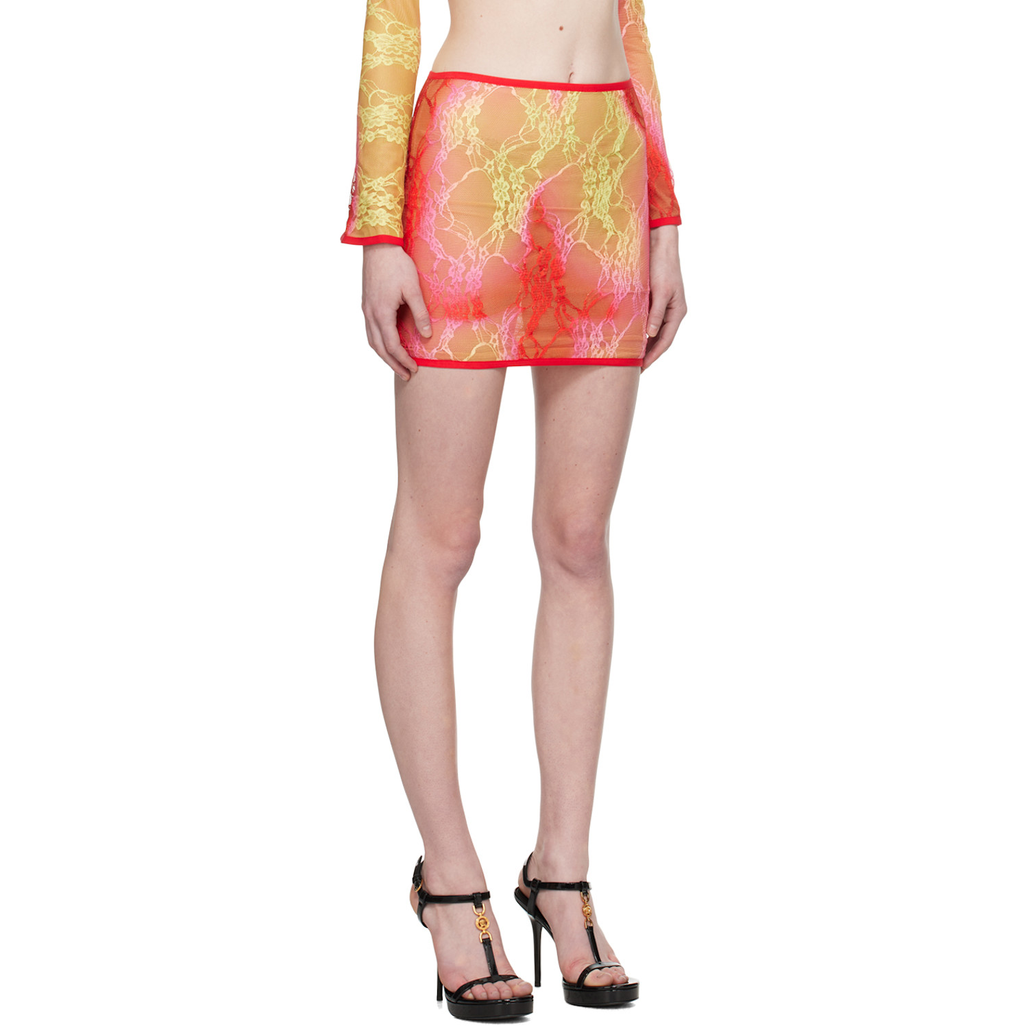  Sinead Gorey Yellow & Red Gradient Miniskirt 