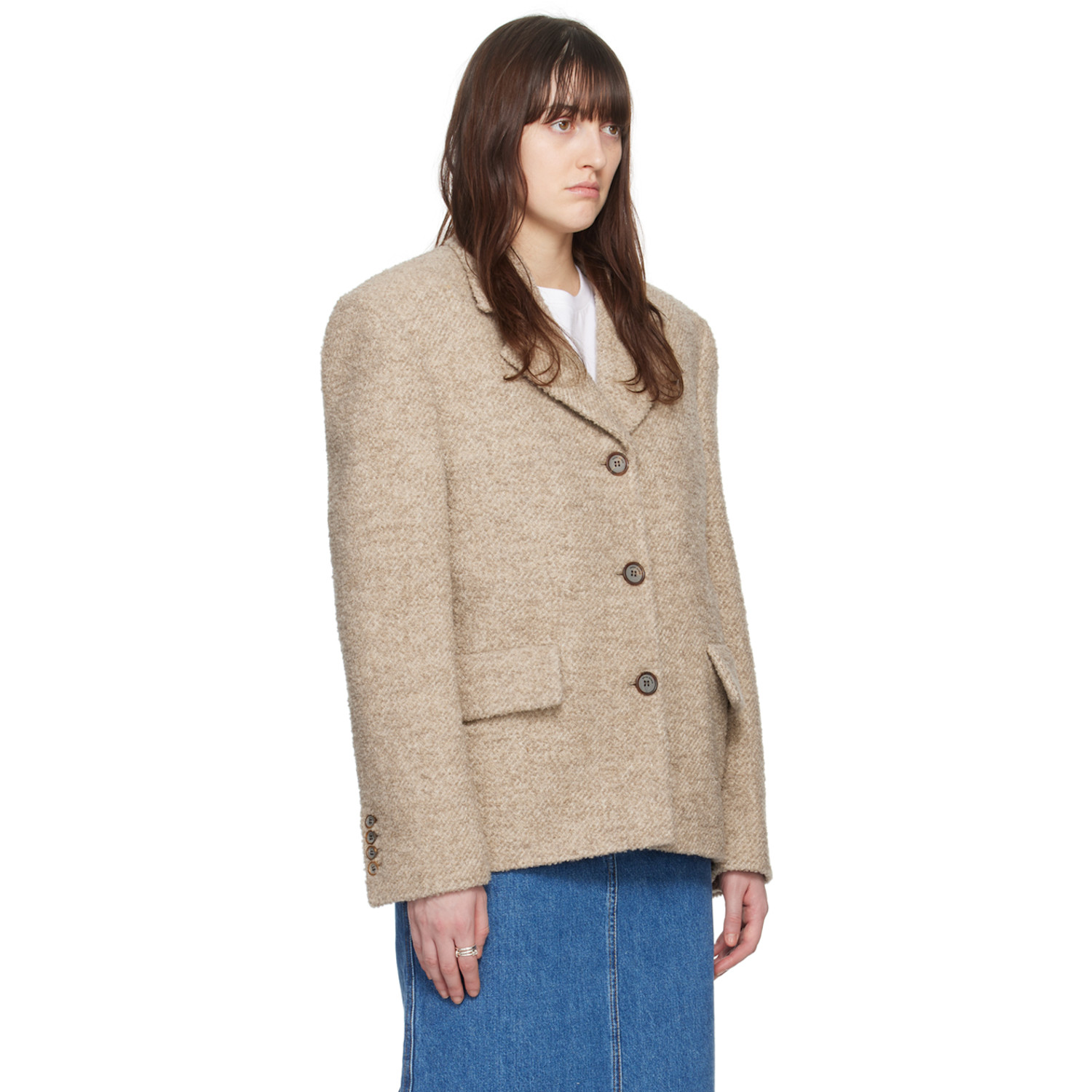  Magda Butrym Beige Button Coat 