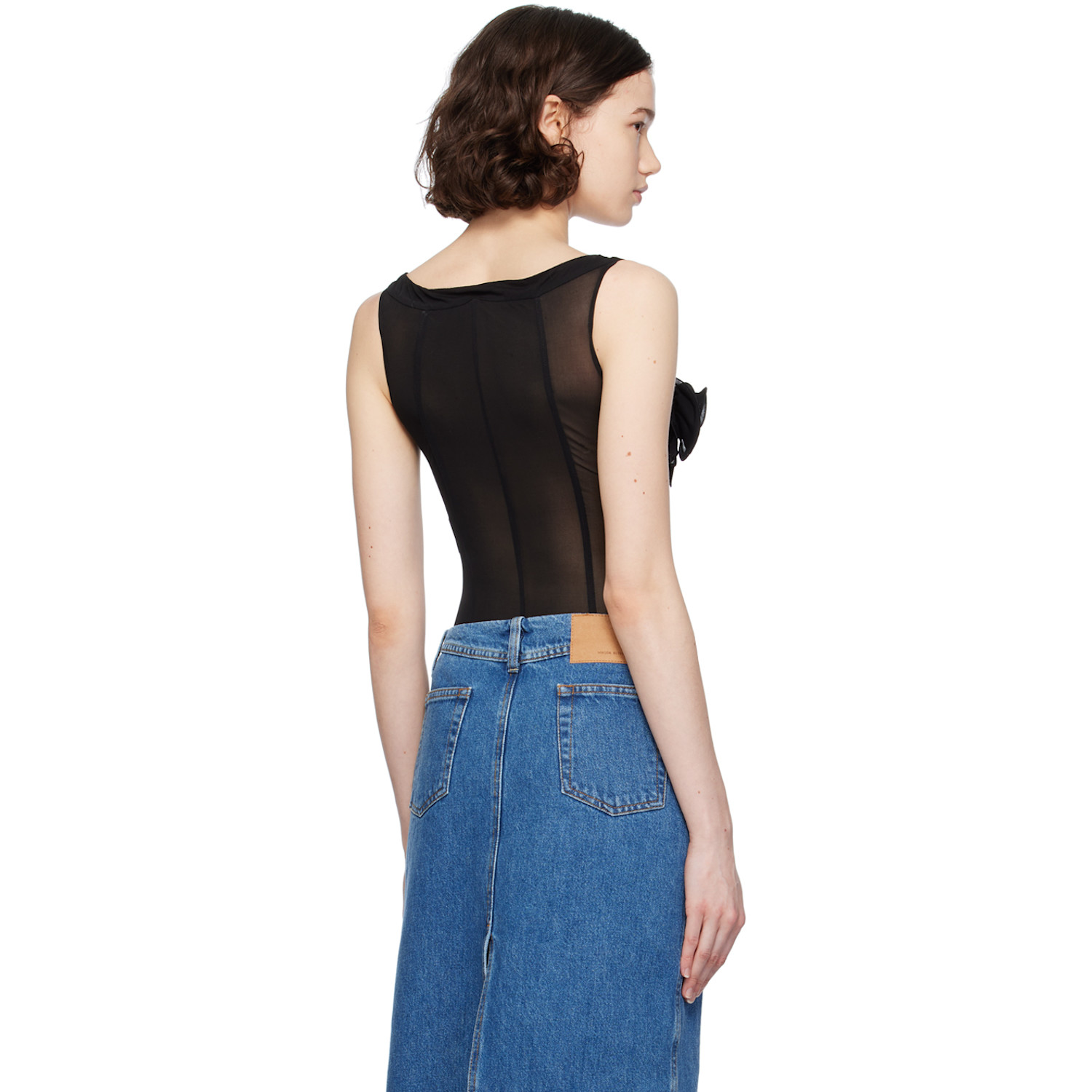  Magda Butrym Black Floral Bodysuit 