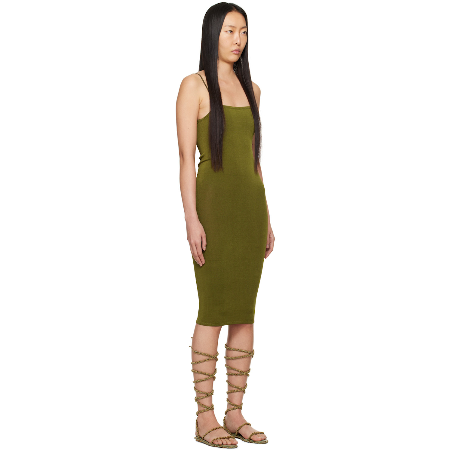  Isa Boulder Ssense Exclusive Khaki Jigsaw Midi Dress 