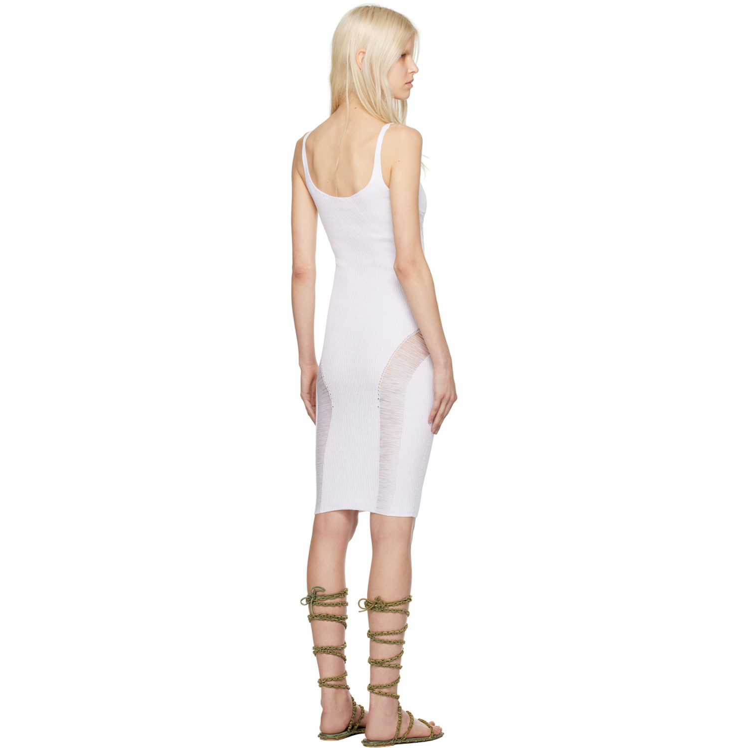  Isa Boulder White Floater Midi Dress 
