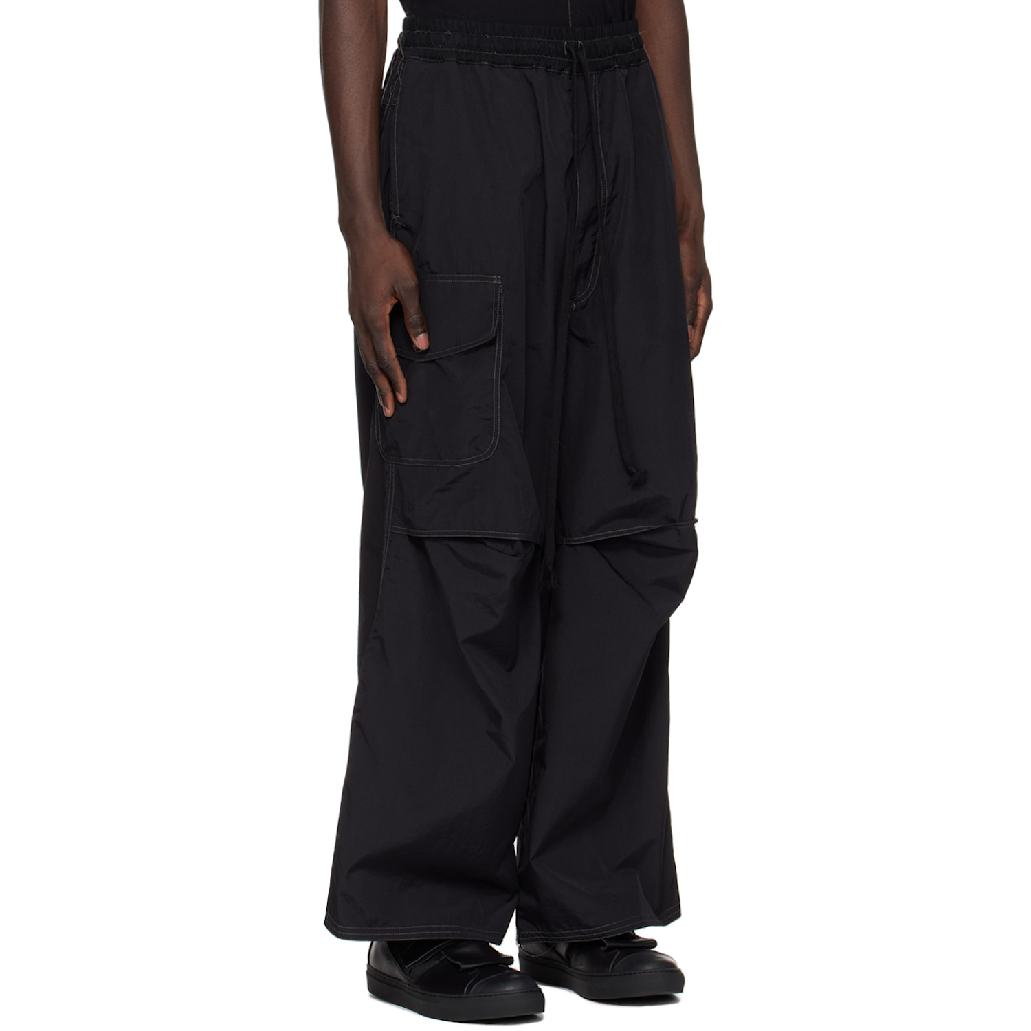  Nicolas Andreas Taralis Black Loose Thread Trousers 
