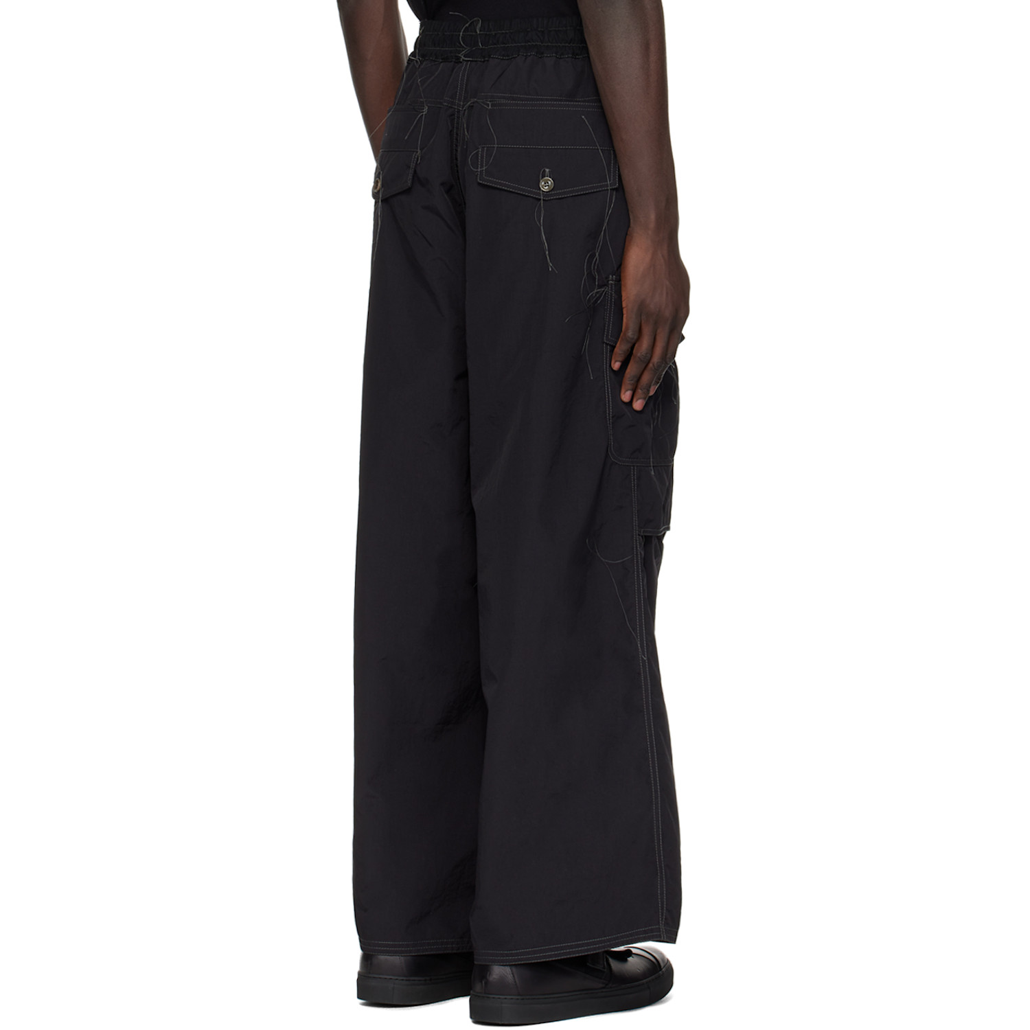  Nicolas Andreas Taralis Black Loose Thread Trousers 