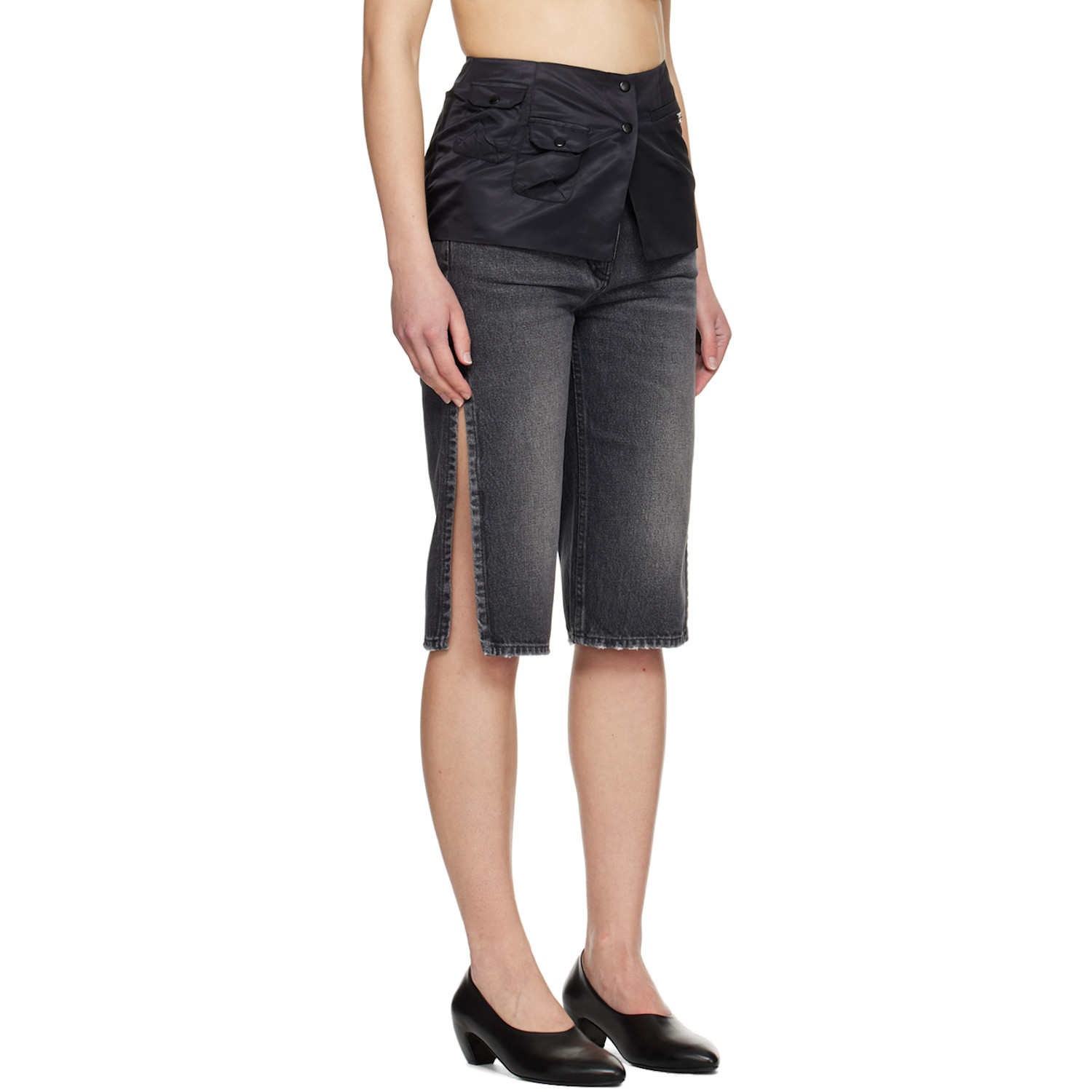  Kijun Black Military Wrap Miniskirt 