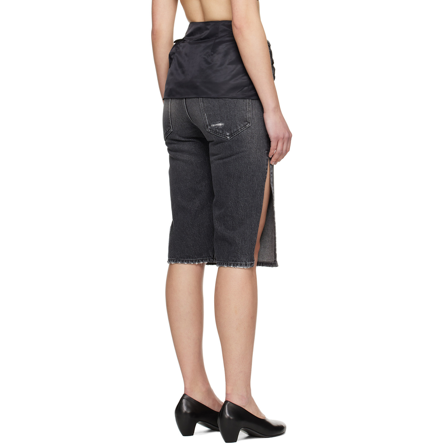  Kijun Black Military Wrap Miniskirt 