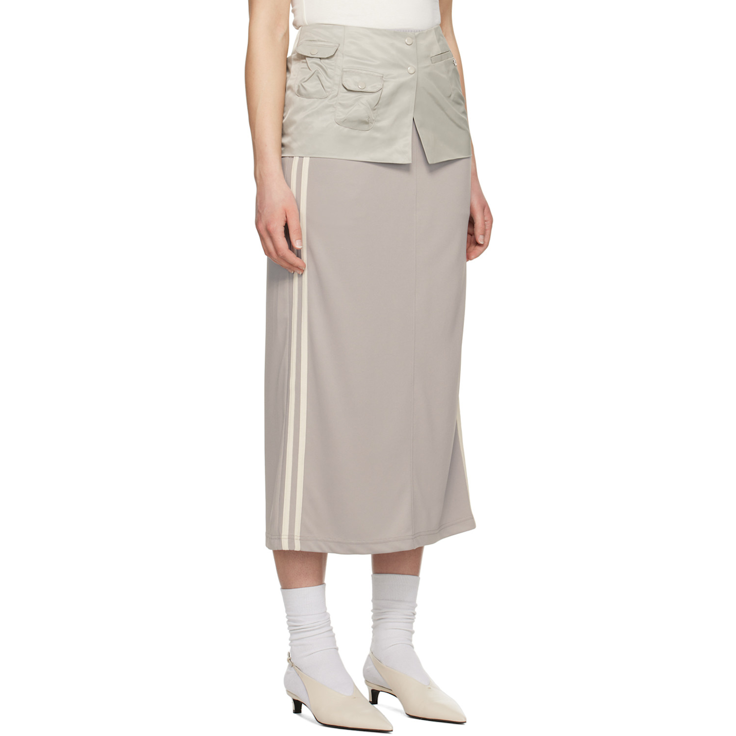  Kijun Green Military Wrap Miniskirt 