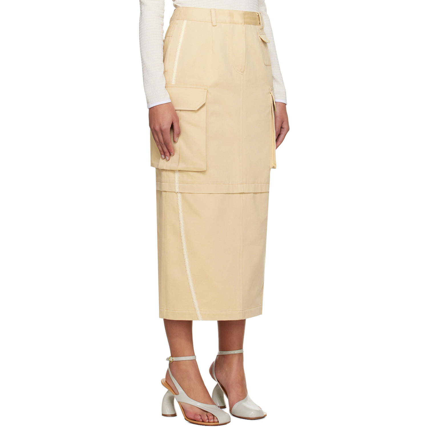  Kijun Beige Joel Cargo Maxi Skirt 