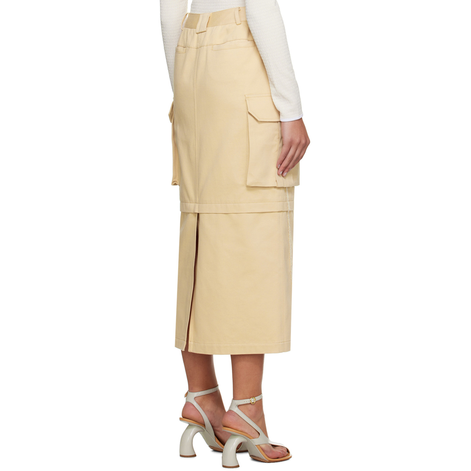  Kijun Beige Joel Cargo Maxi Skirt 