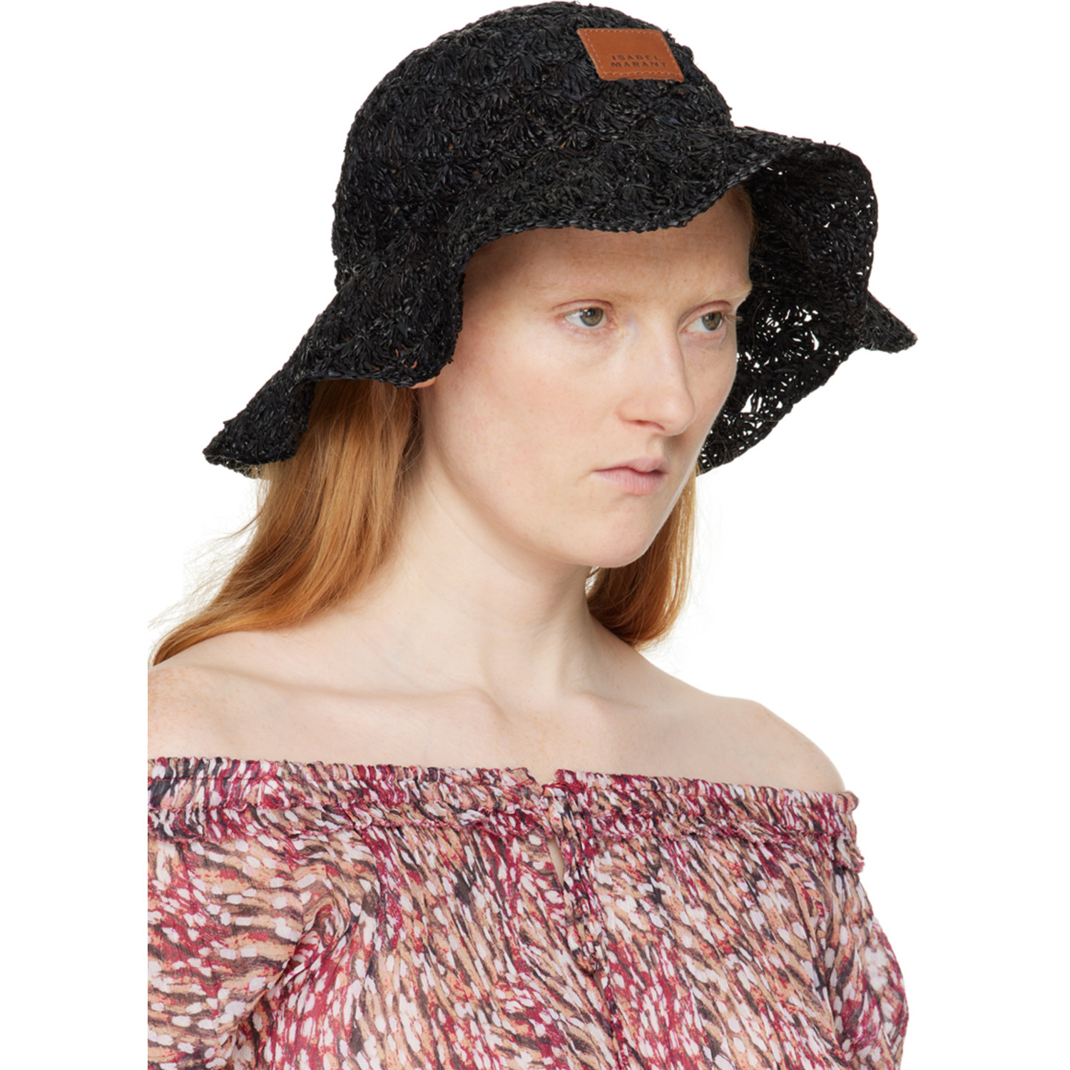  Isabel Marant Black Tulum Raffia Hat 