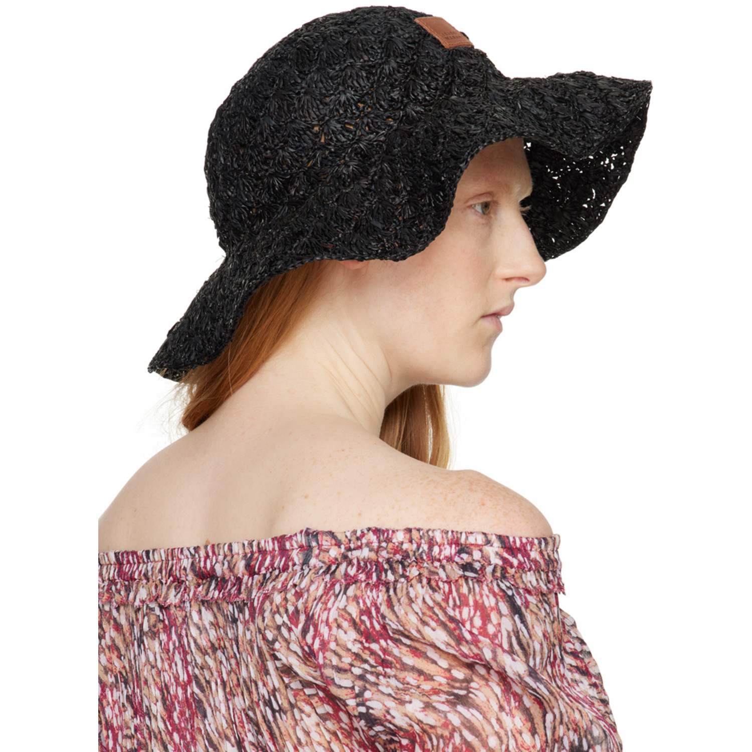  Isabel Marant Black Tulum Raffia Hat 