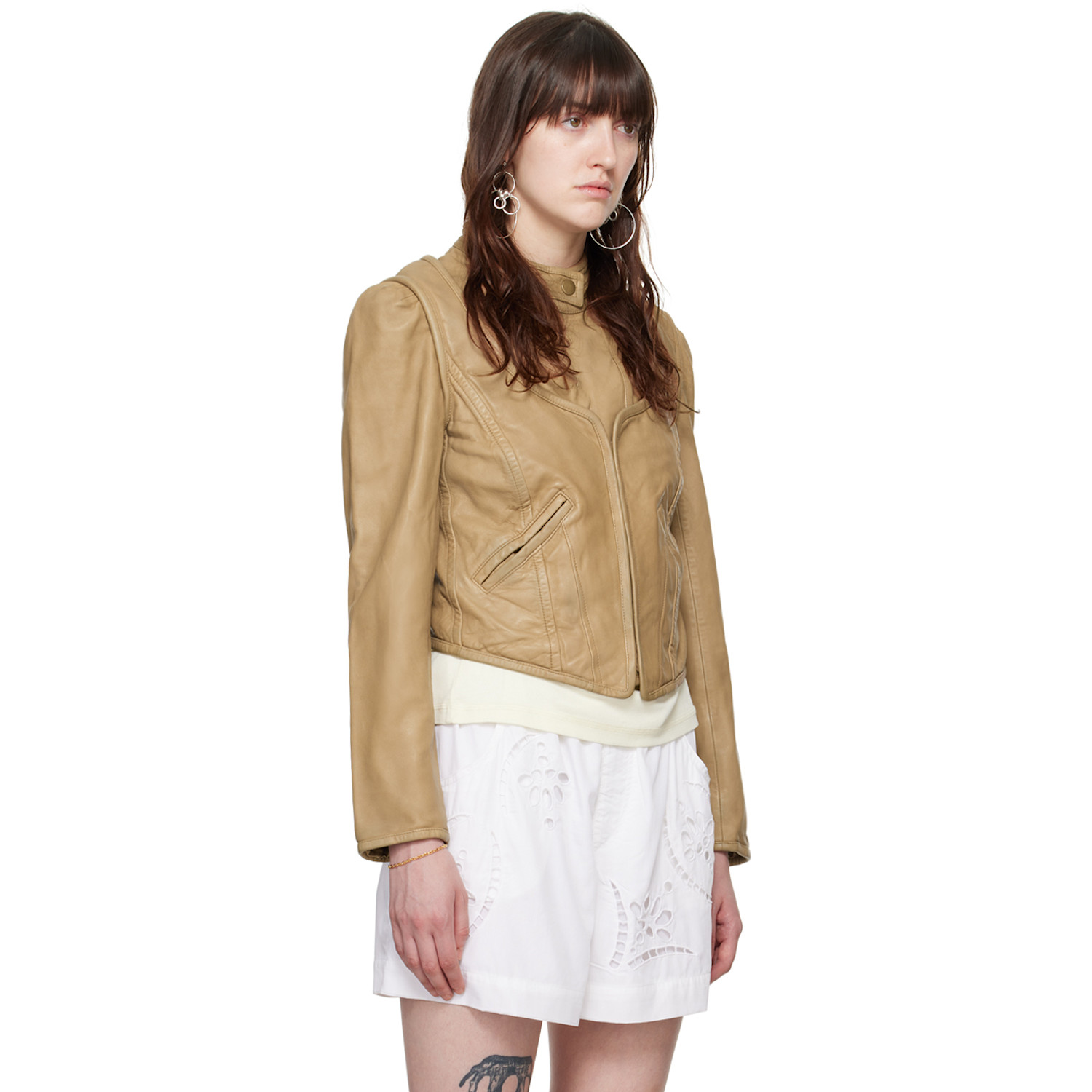  Isabel Marant Tan Alexandra Leather Jacket 