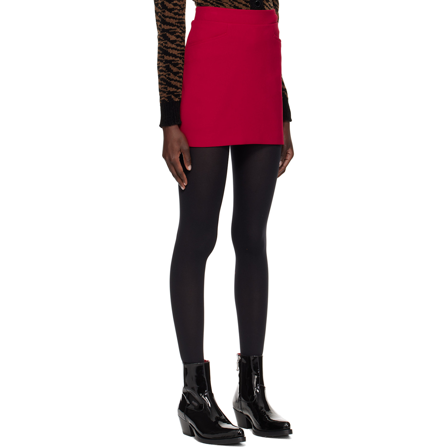  Ernest W. Baker Red Two-pocket Miniskirt 