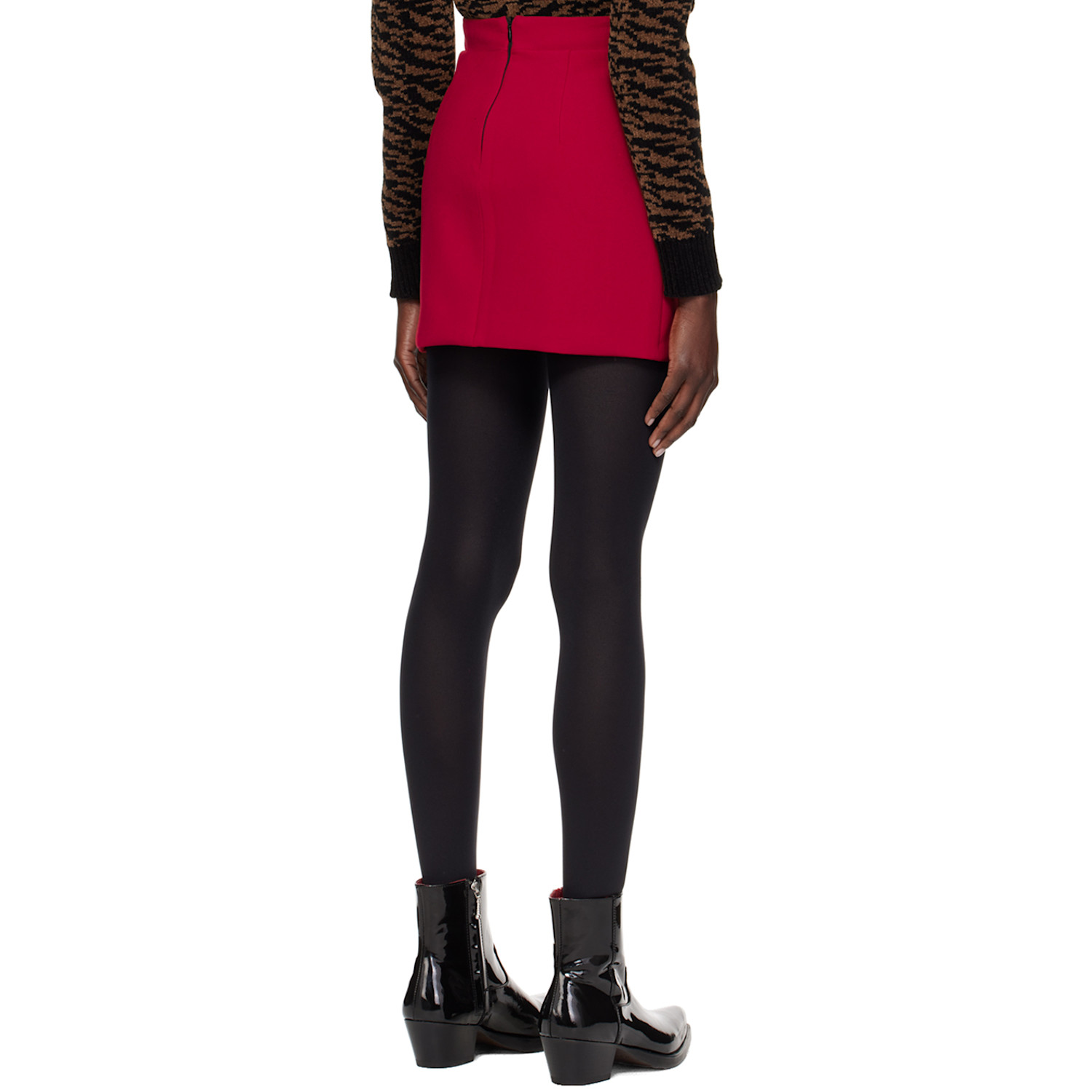  Ernest W. Baker Red Two-pocket Miniskirt 