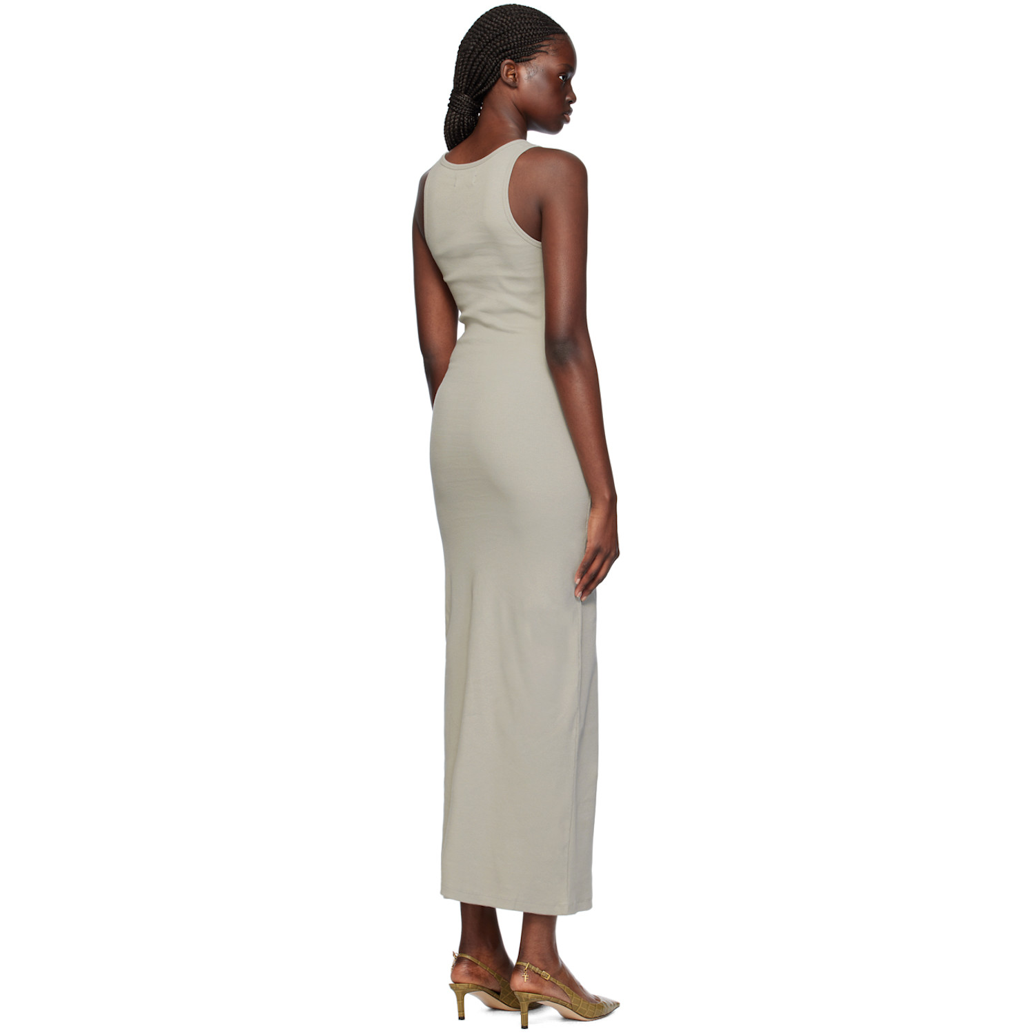  Rabanne Gray Flocked Maxi Dress 