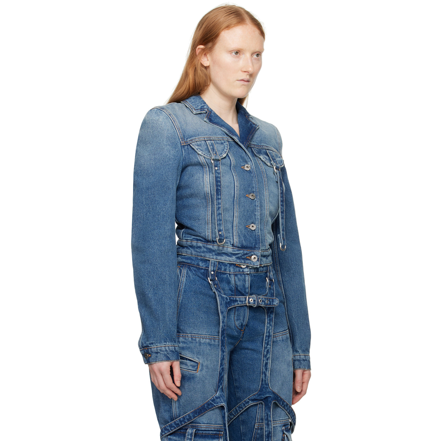  Off-white Blue Cargo Denim Jacket 