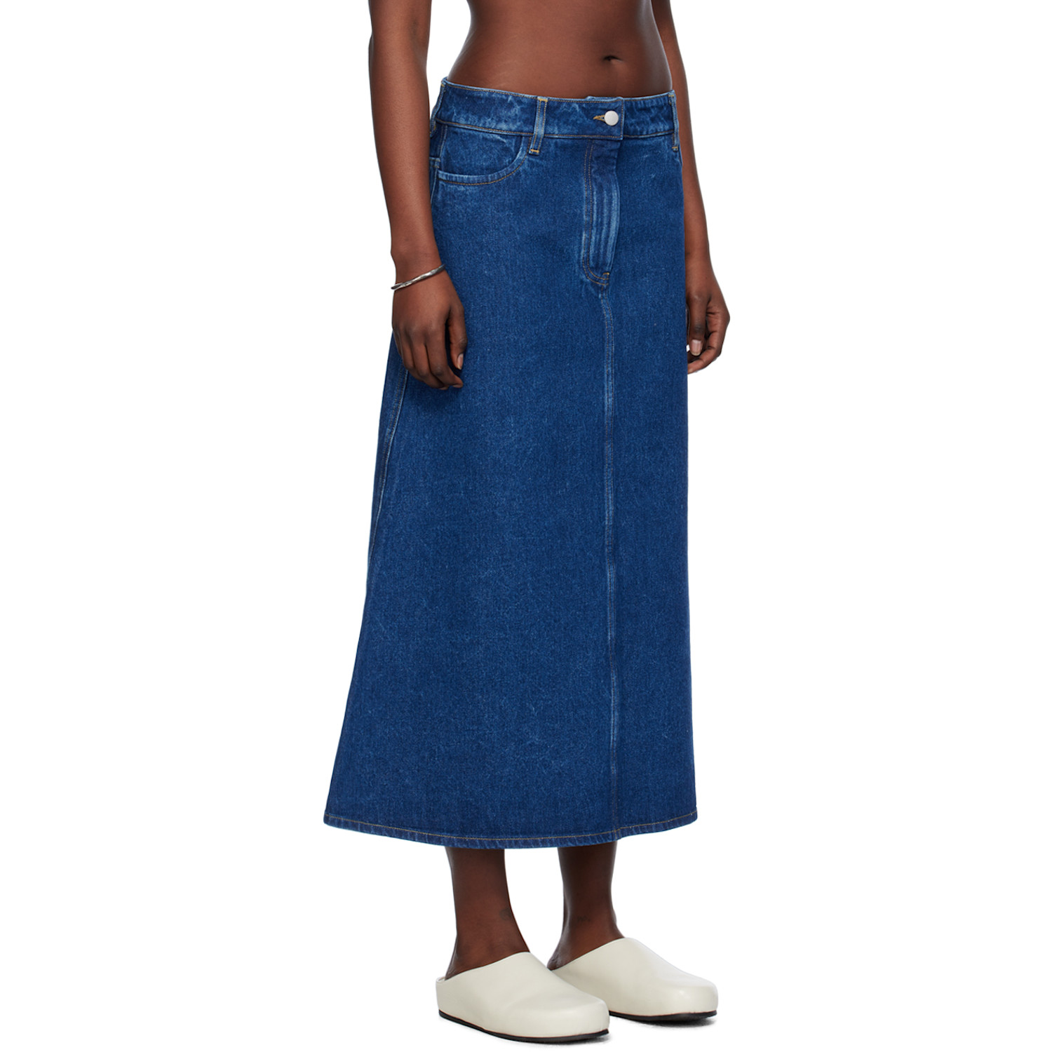  Studio Nicholson Indigo A-line Denim Maxi Skirt 