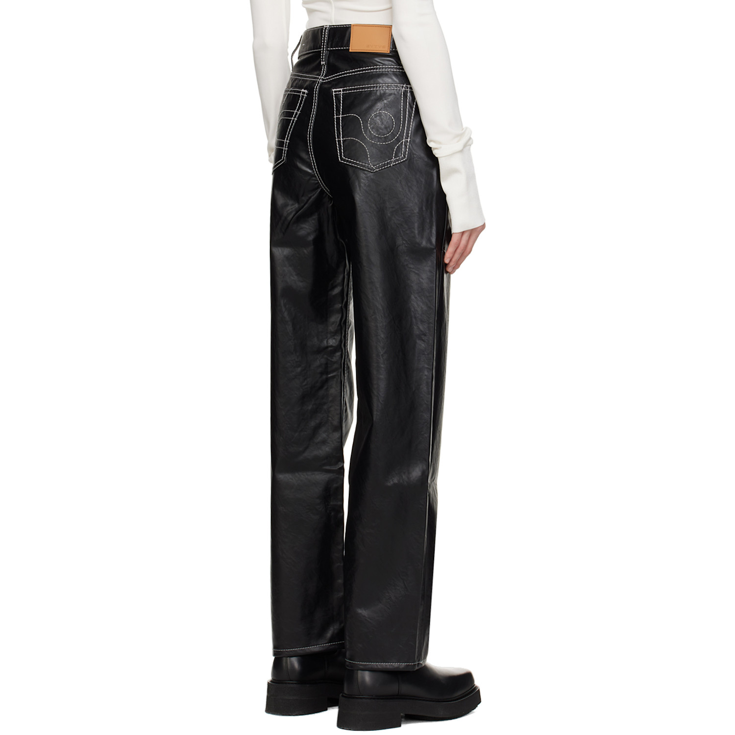  Eytys Black Benz Faux-leather Jeans 