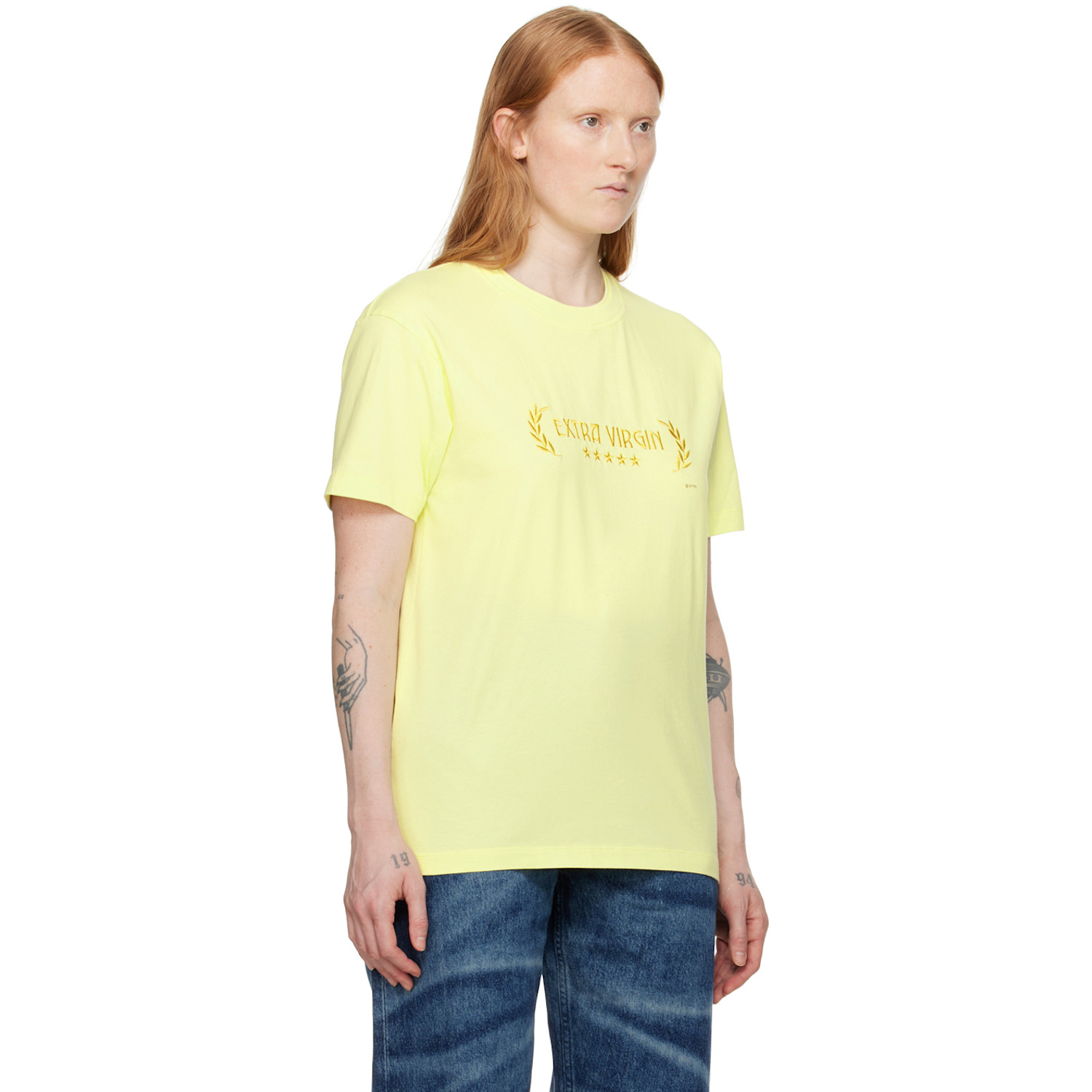  Eytys Yellow Leon 'extra Virgin' T-shirt 