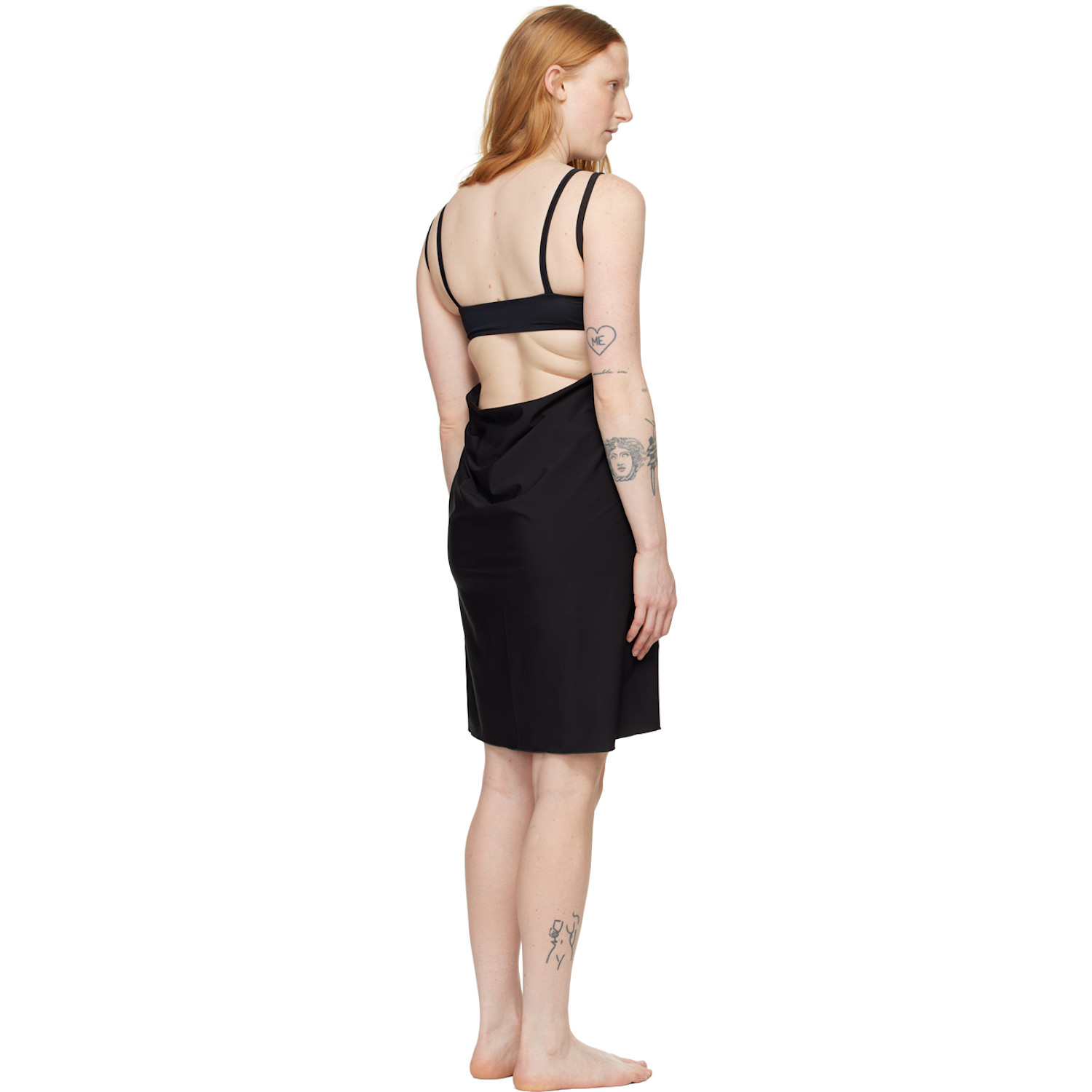  Versace Underwear Black Wrap Cover Up Dress 
