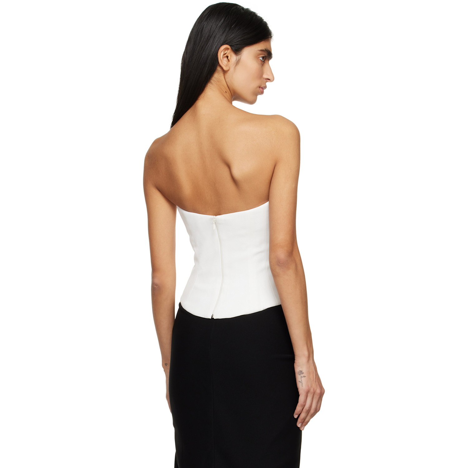  Mônot White Plunging Tank Top 