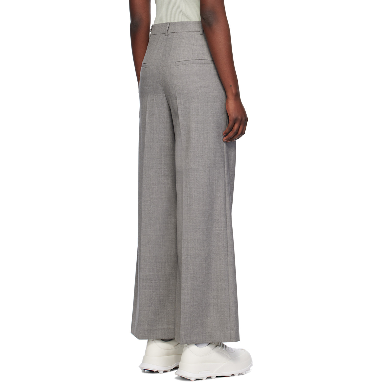  Low Classic Gray Wide-leg Trousers 