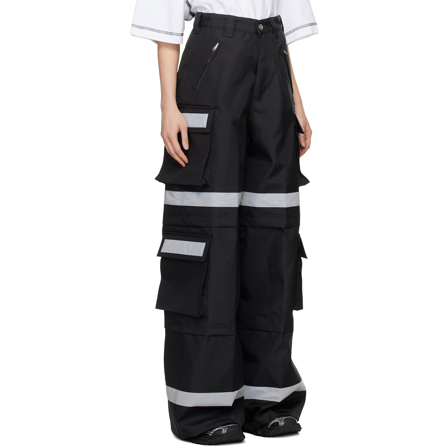  Vetements Black Reflective Cargo Pants 
