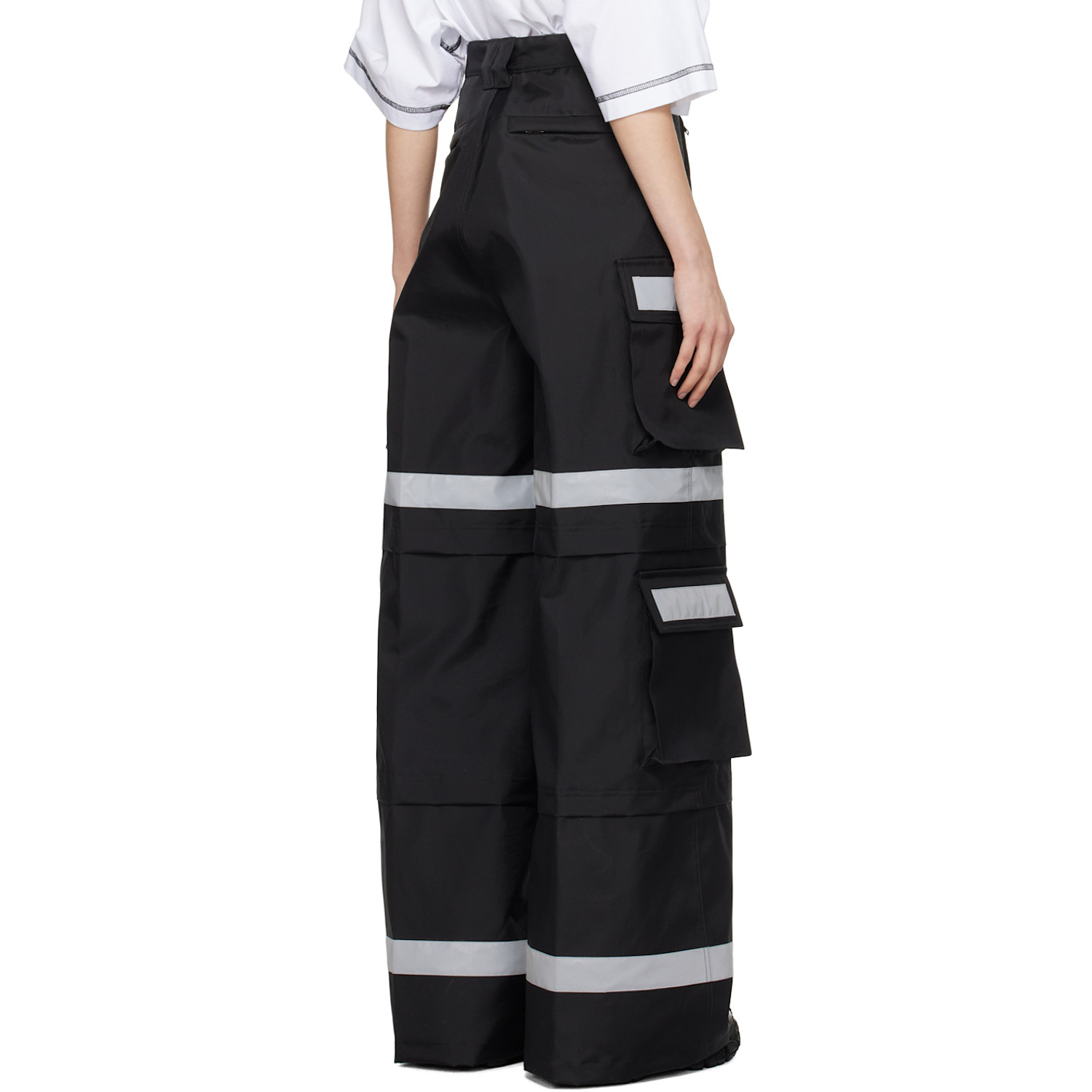  Vetements Black Reflective Cargo Pants 