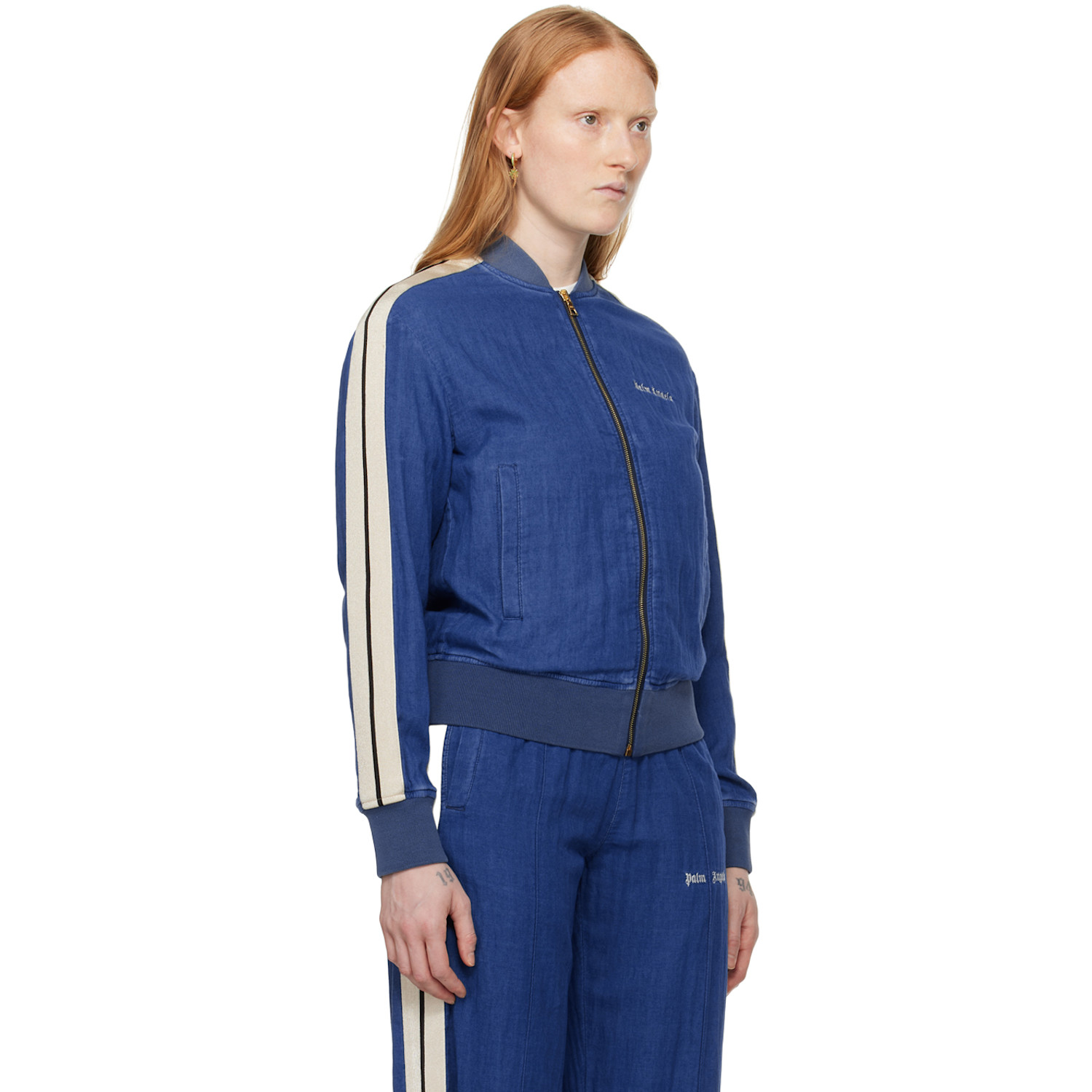  Palm Angels Blue Embroidered Track Jacket 