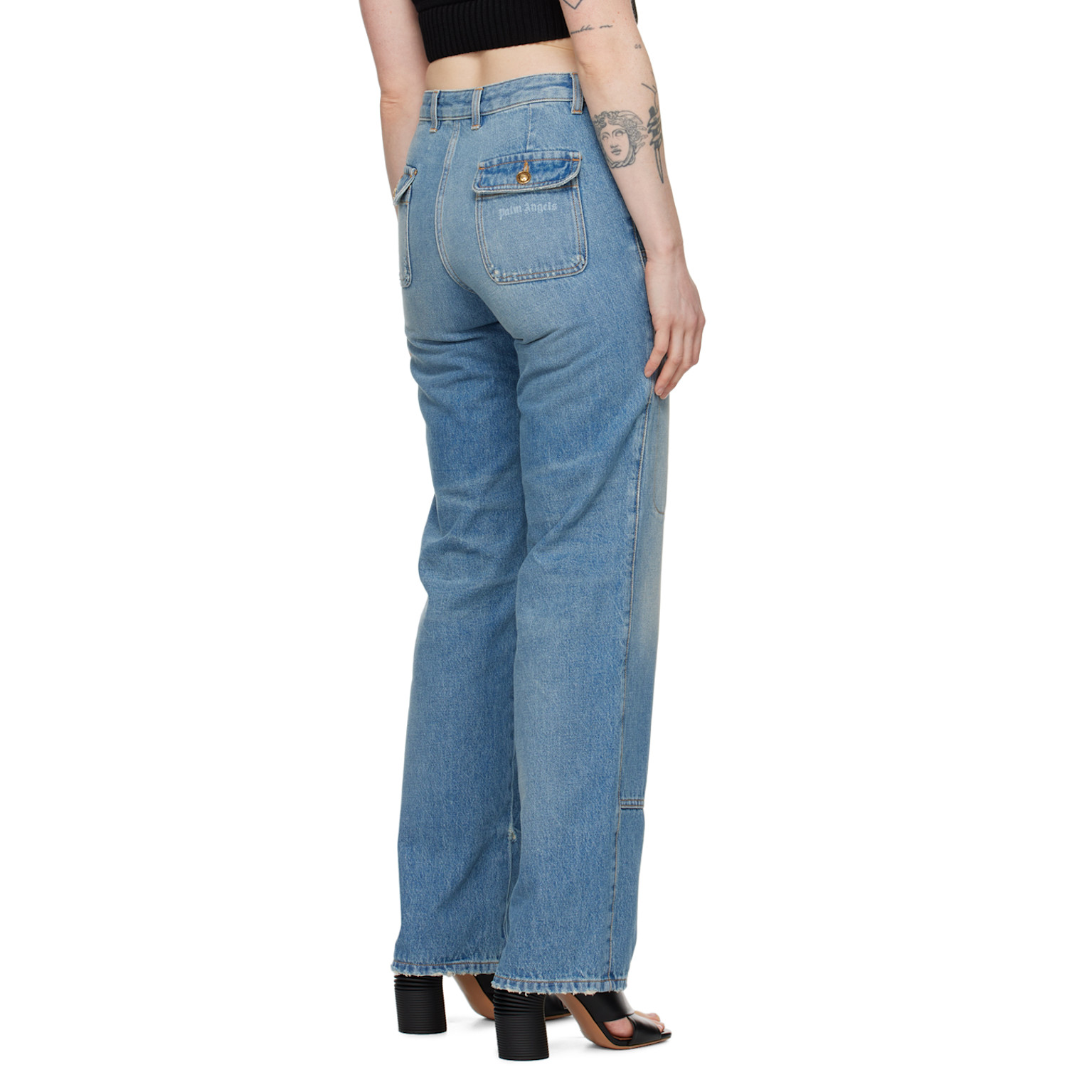  Palm Angels Blue Faded Jeans 