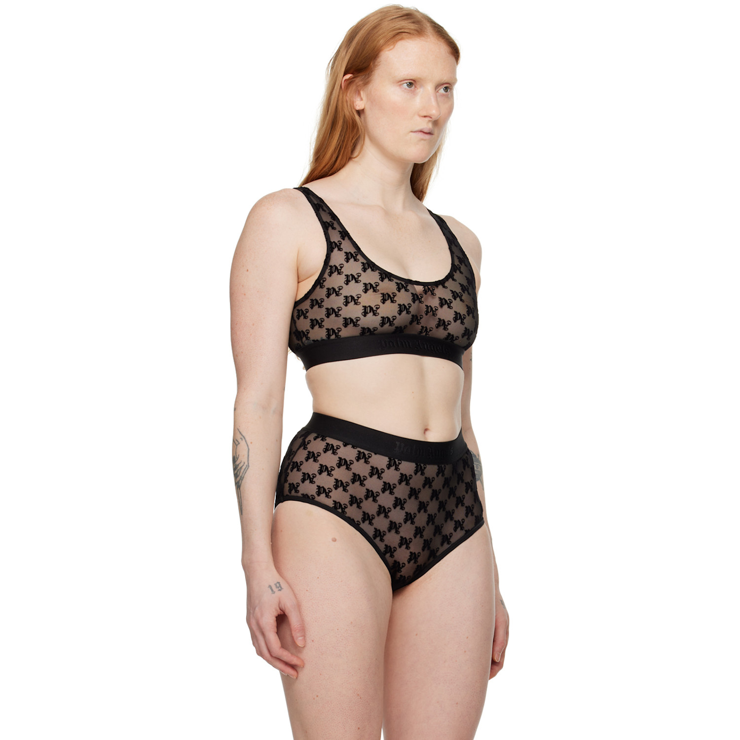  Palm Angels Black Monogram Bra 