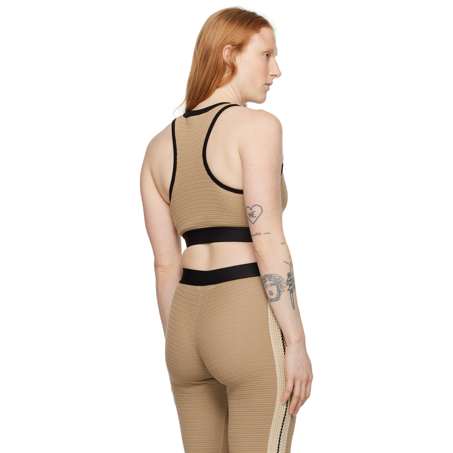  Palm Angels Taupe Cropped Tank Top 