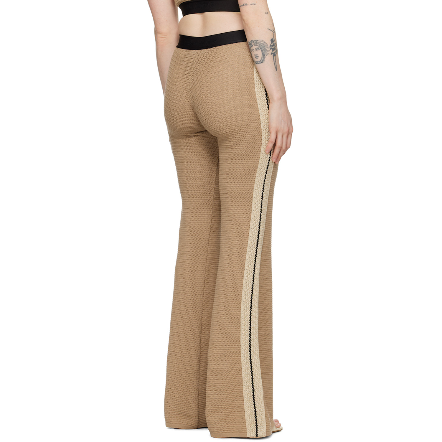  Palm Angels Taupe Stripe Lounge Pants 