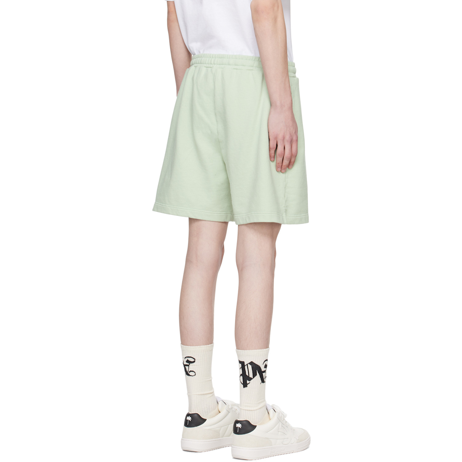  Palm Angels Green Embroidered Shorts 