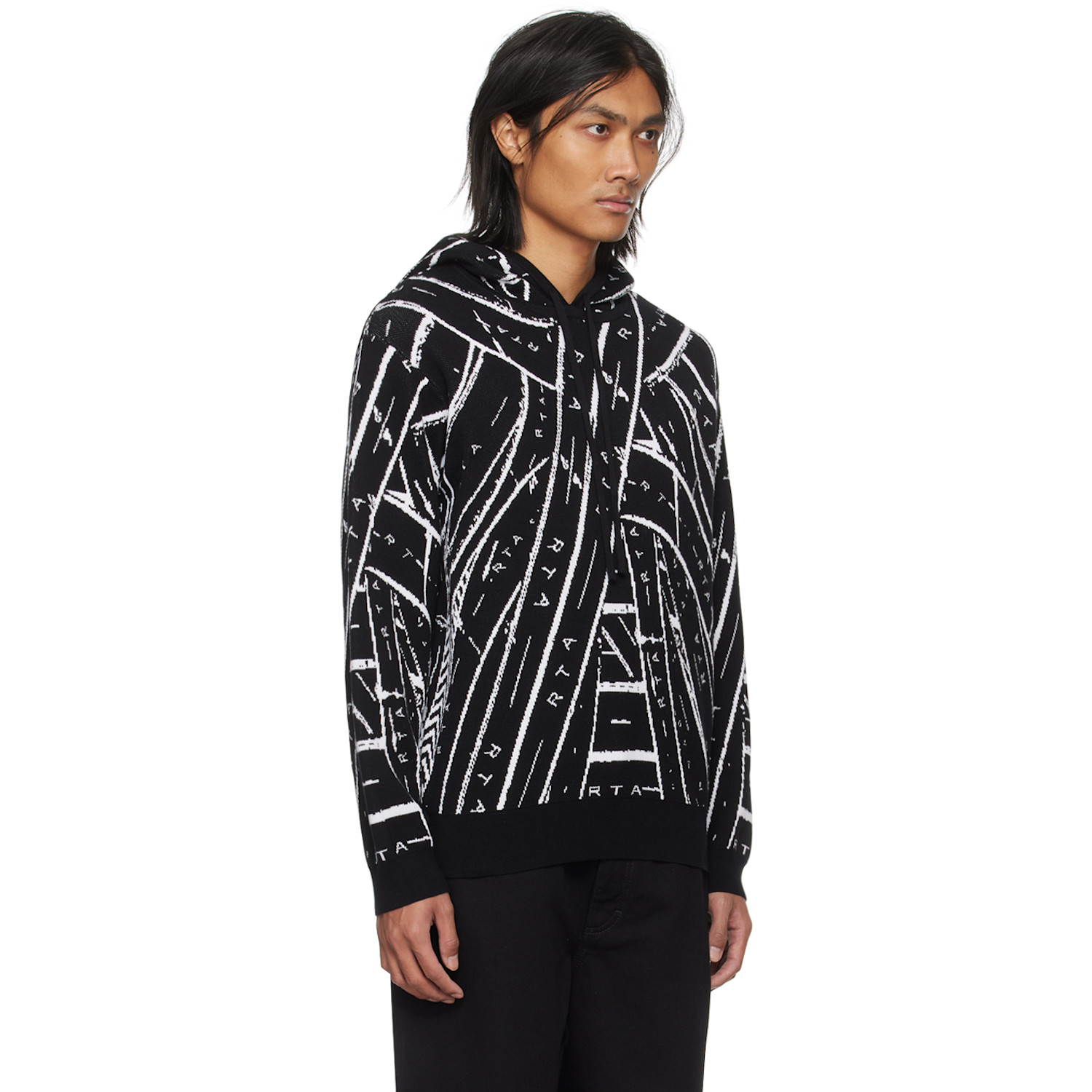  Rta Black Drawstring Hoodie 
