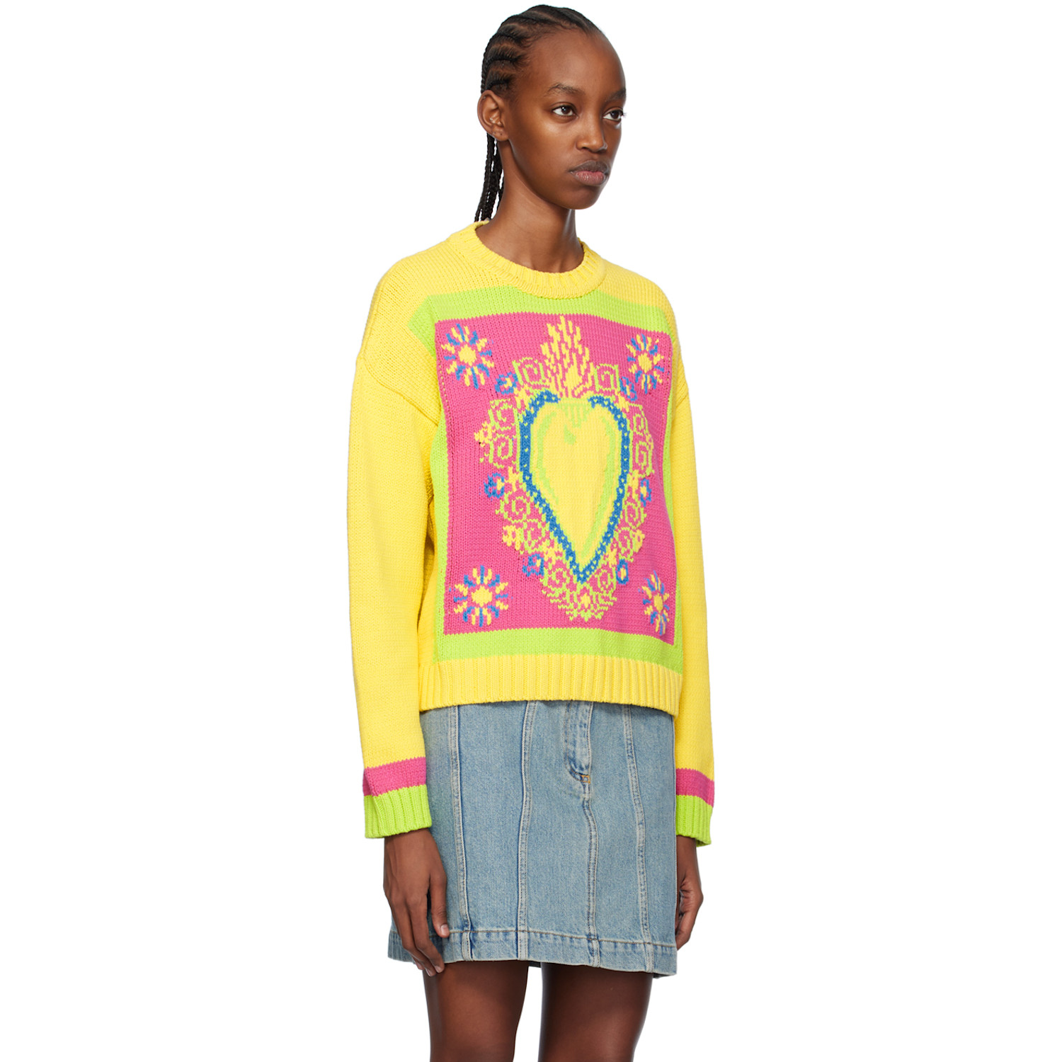  Moschino Yellow Intarsia Sweater 