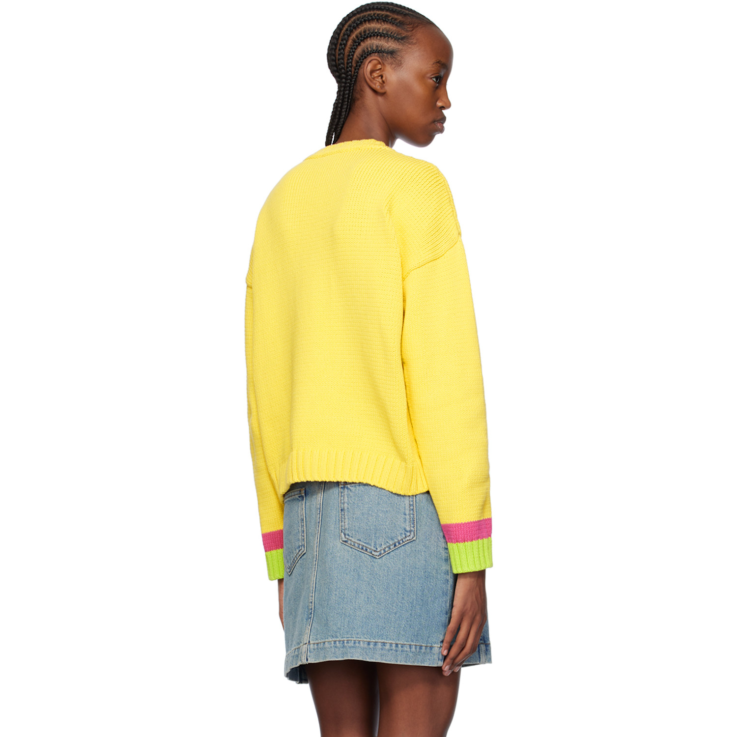  Moschino Yellow Intarsia Sweater 
