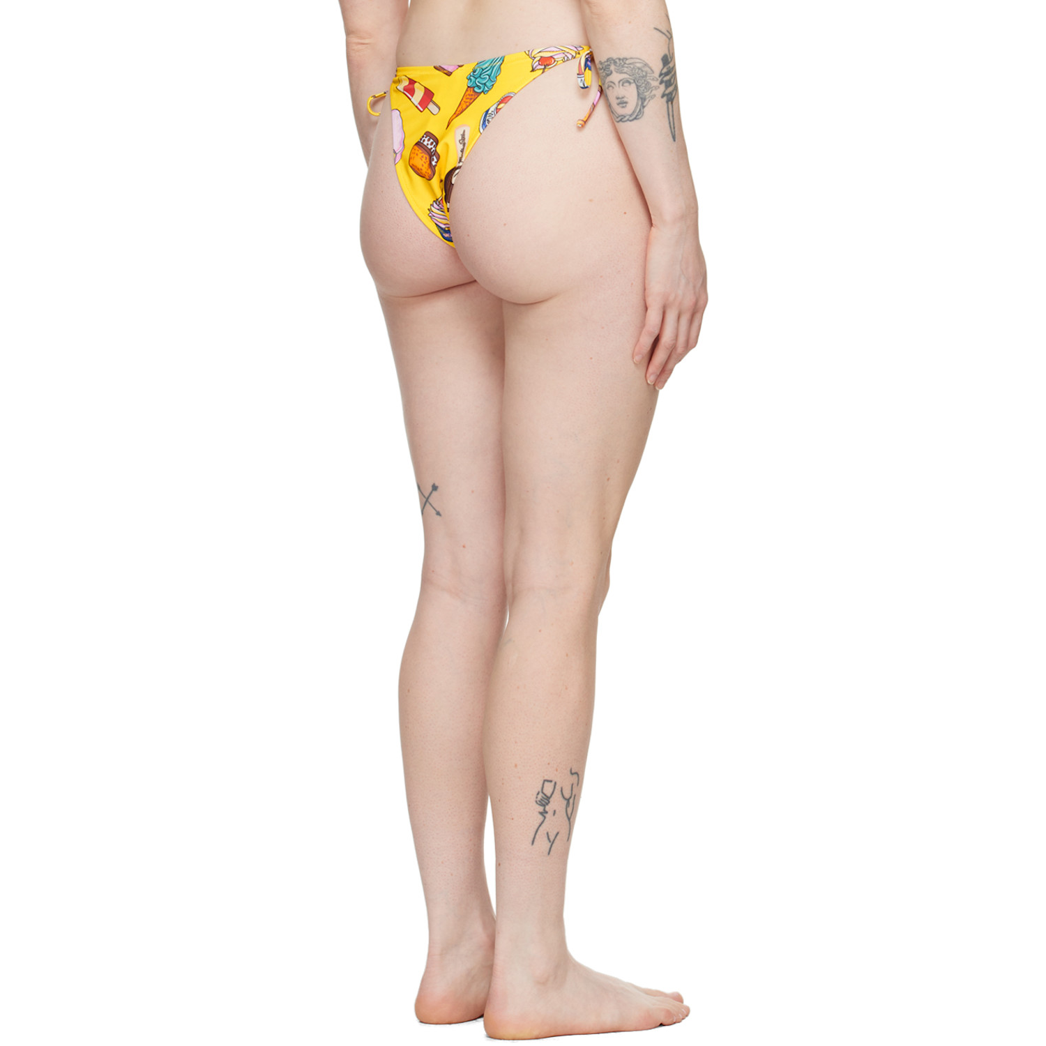  Moschino Yellow Printed Bikini Bottom 