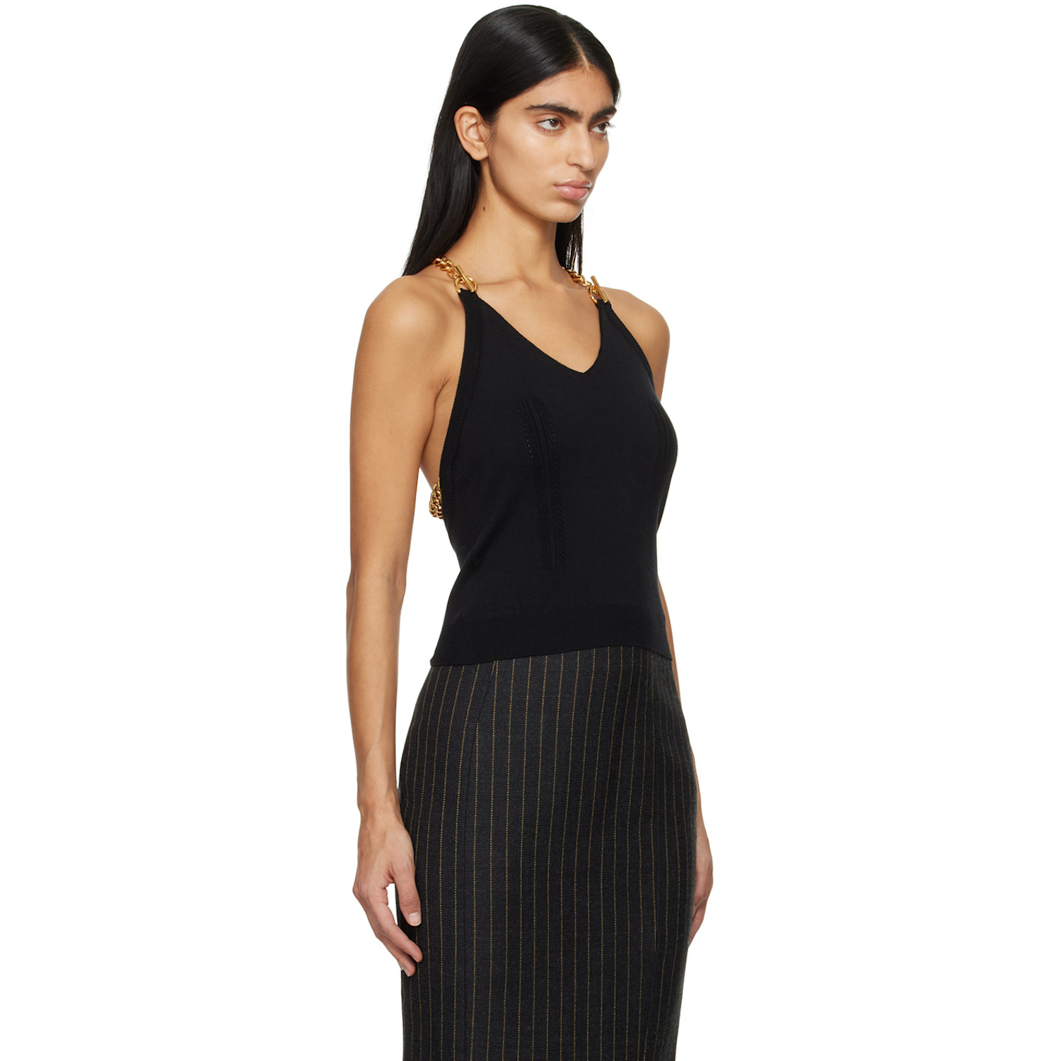  Moschino Black Chain Camisole 