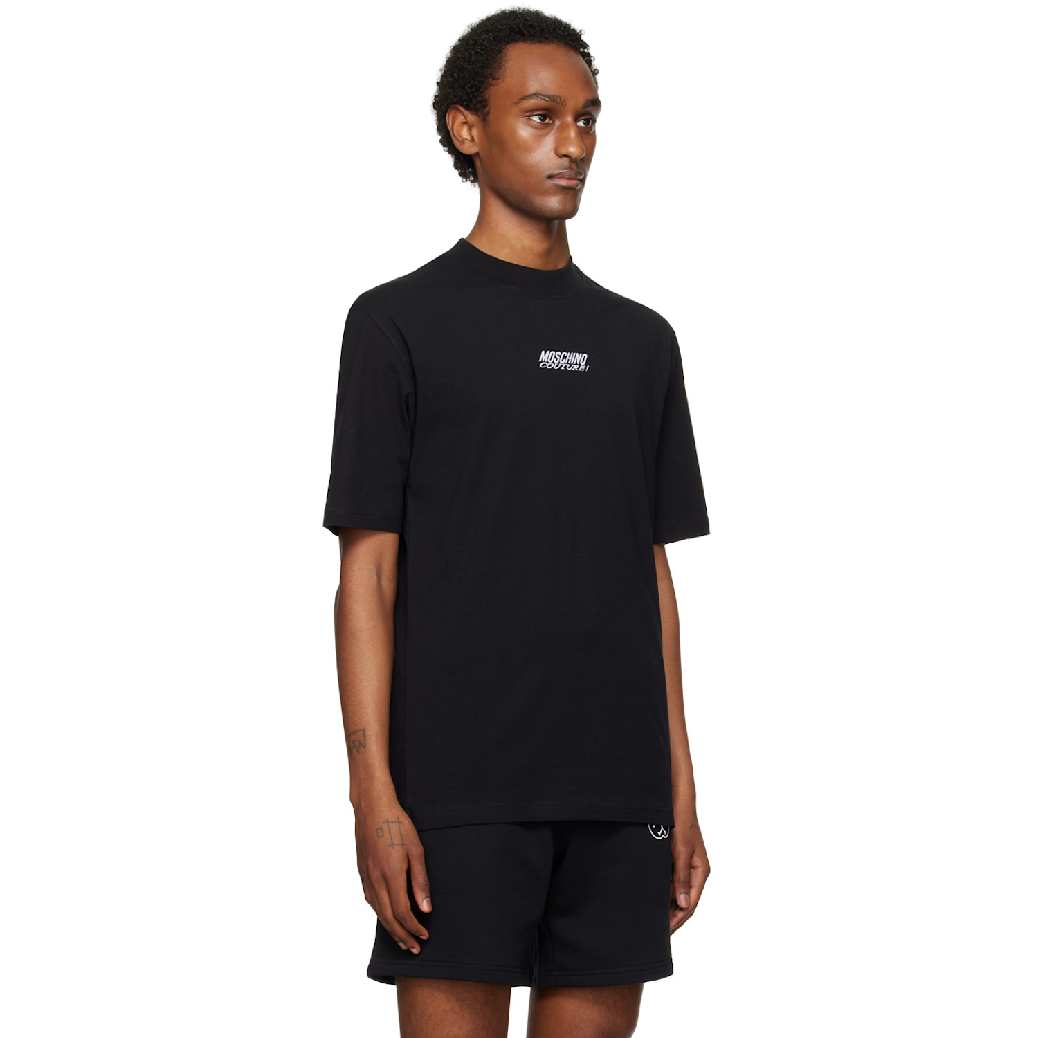  Moschino Black Embroidered T-shirt 