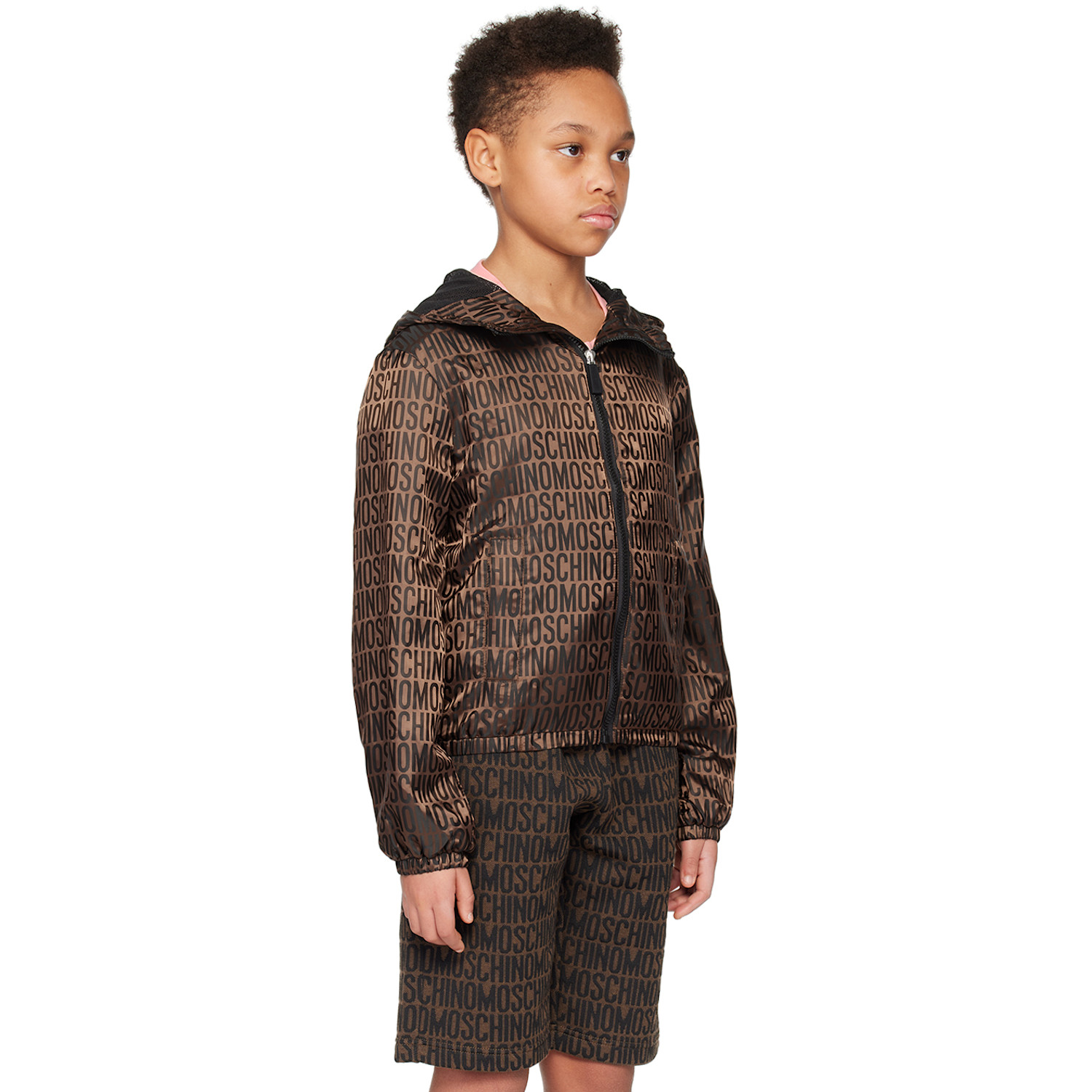  Moschino Kids Brown Jacquard Jacket 