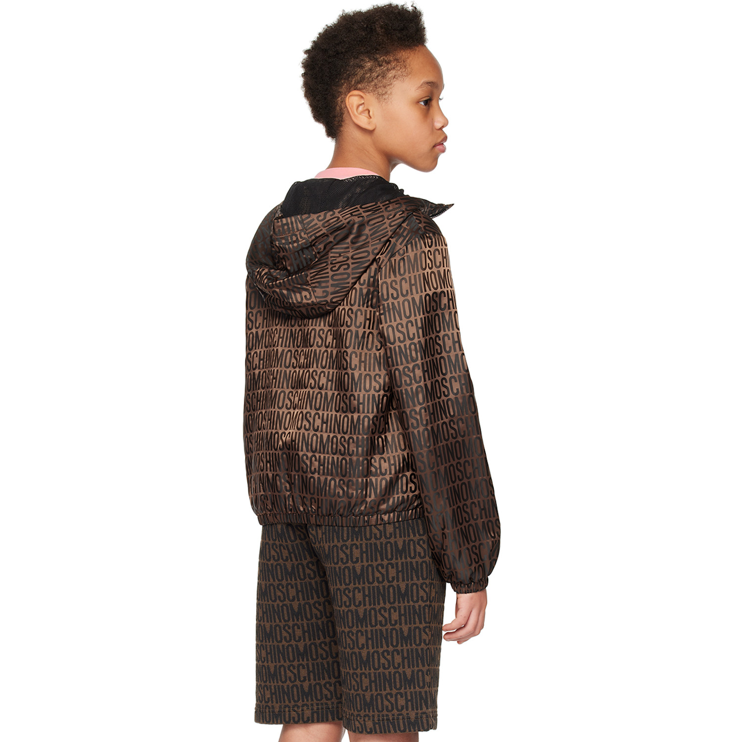  Moschino Kids Brown Jacquard Jacket 