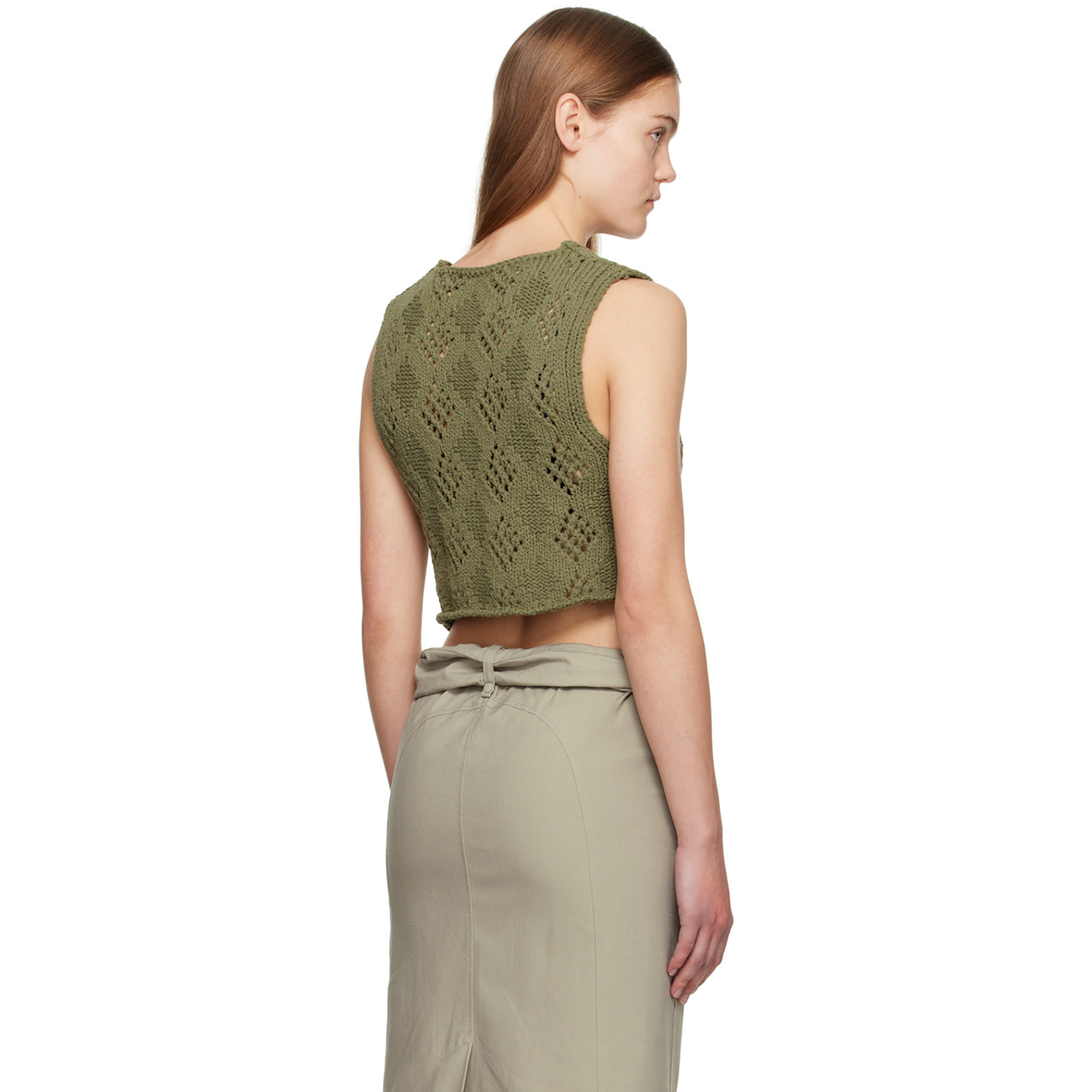  Open Yy Khaki Argyle Vest 